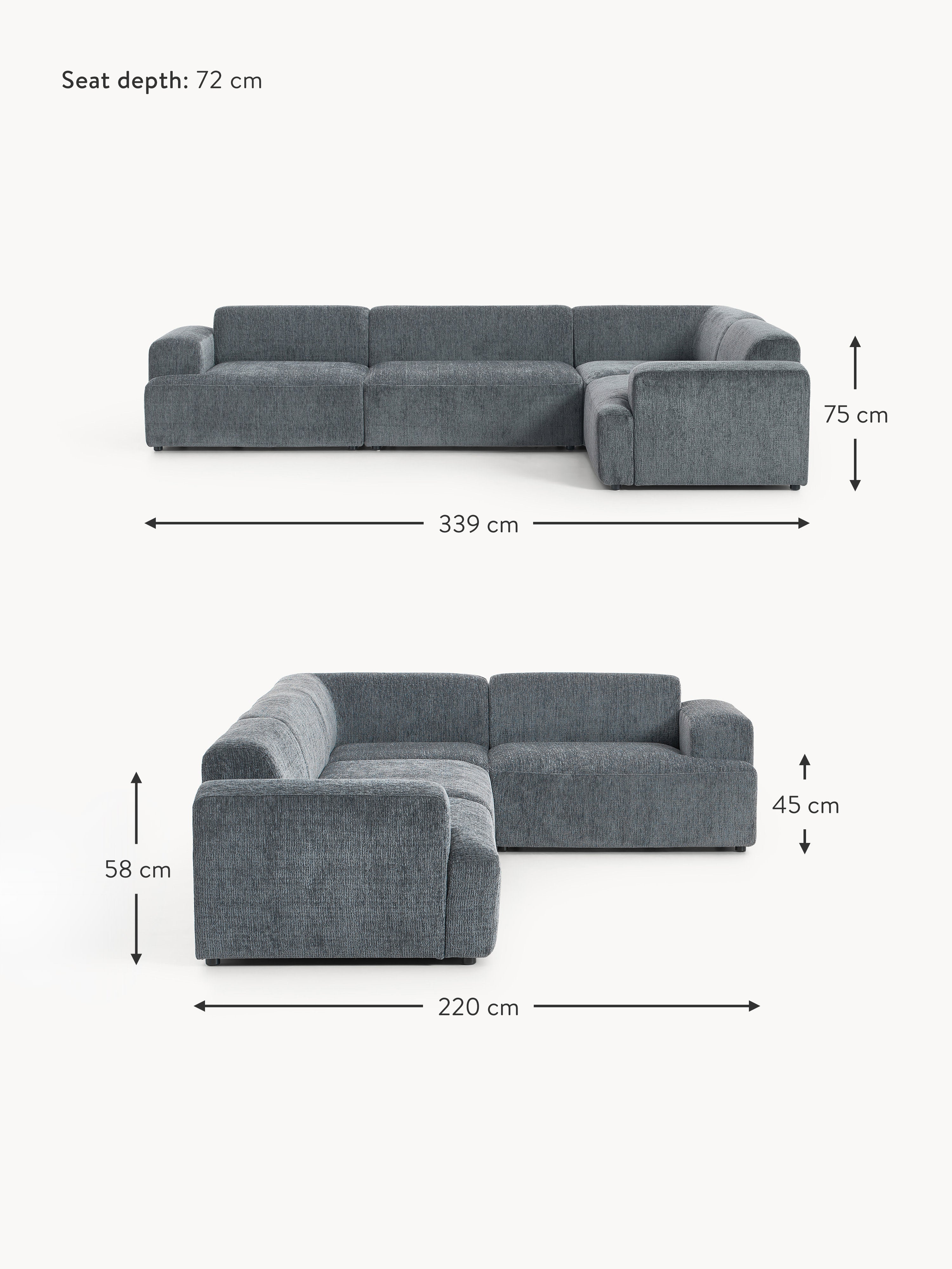 Melva Large Corner Sofa (4-seater)