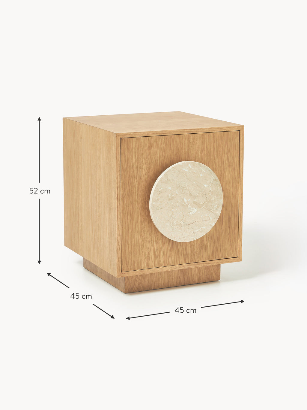 Holden Bedside Table with Travertine Handle