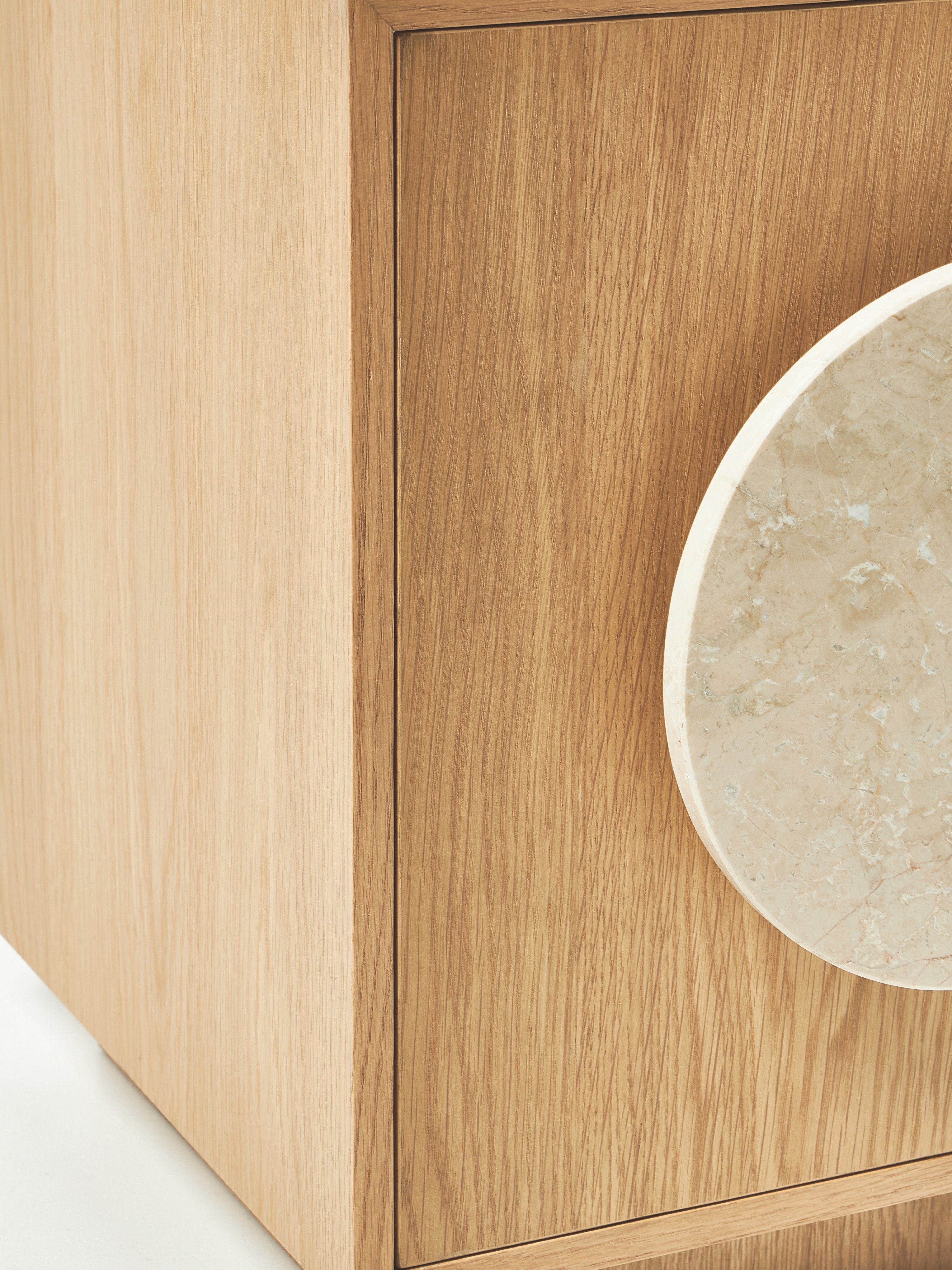 Holden Bedside Table with Travertine Handle