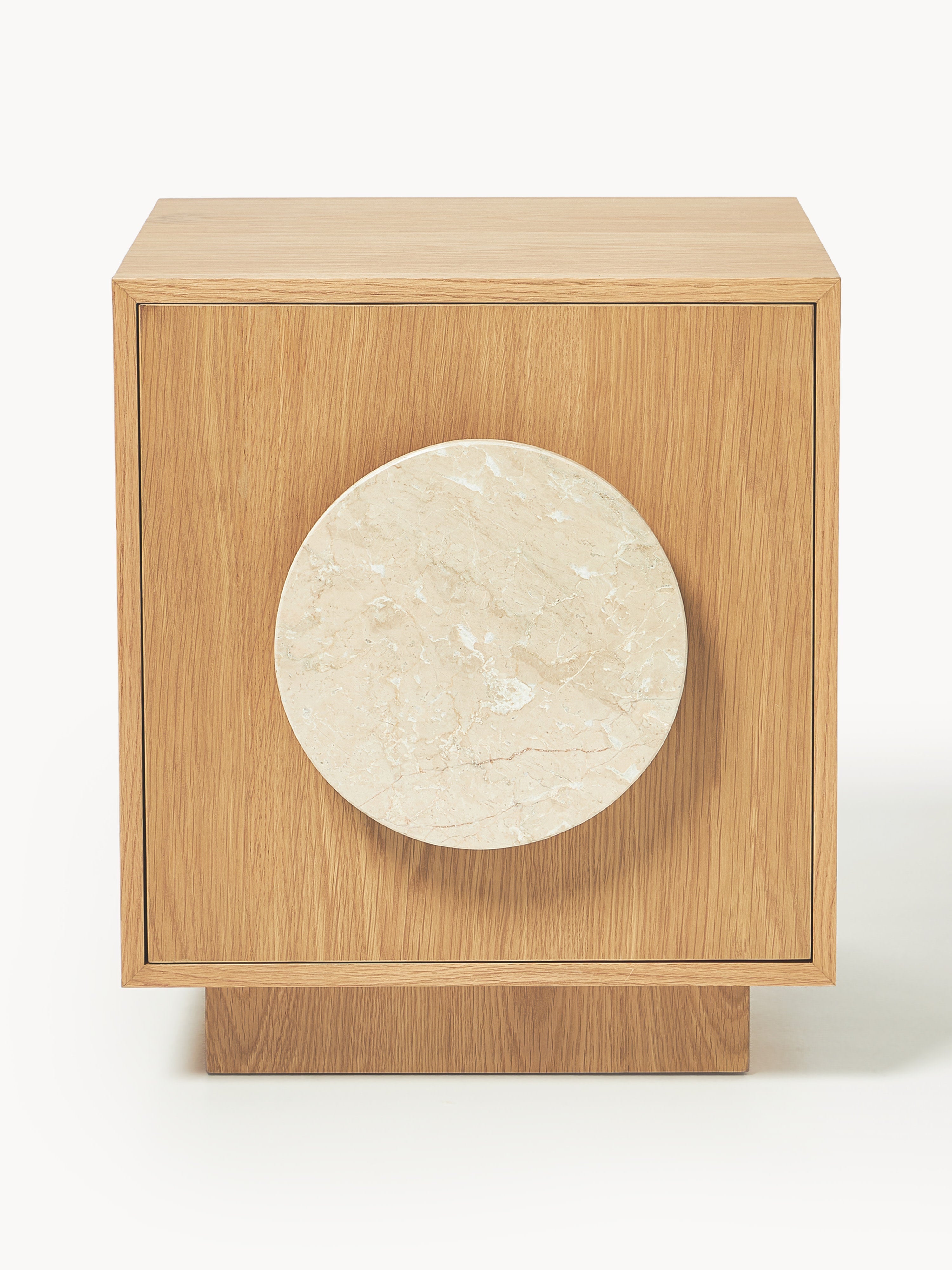 Holden Bedside Table with Travertine Handle