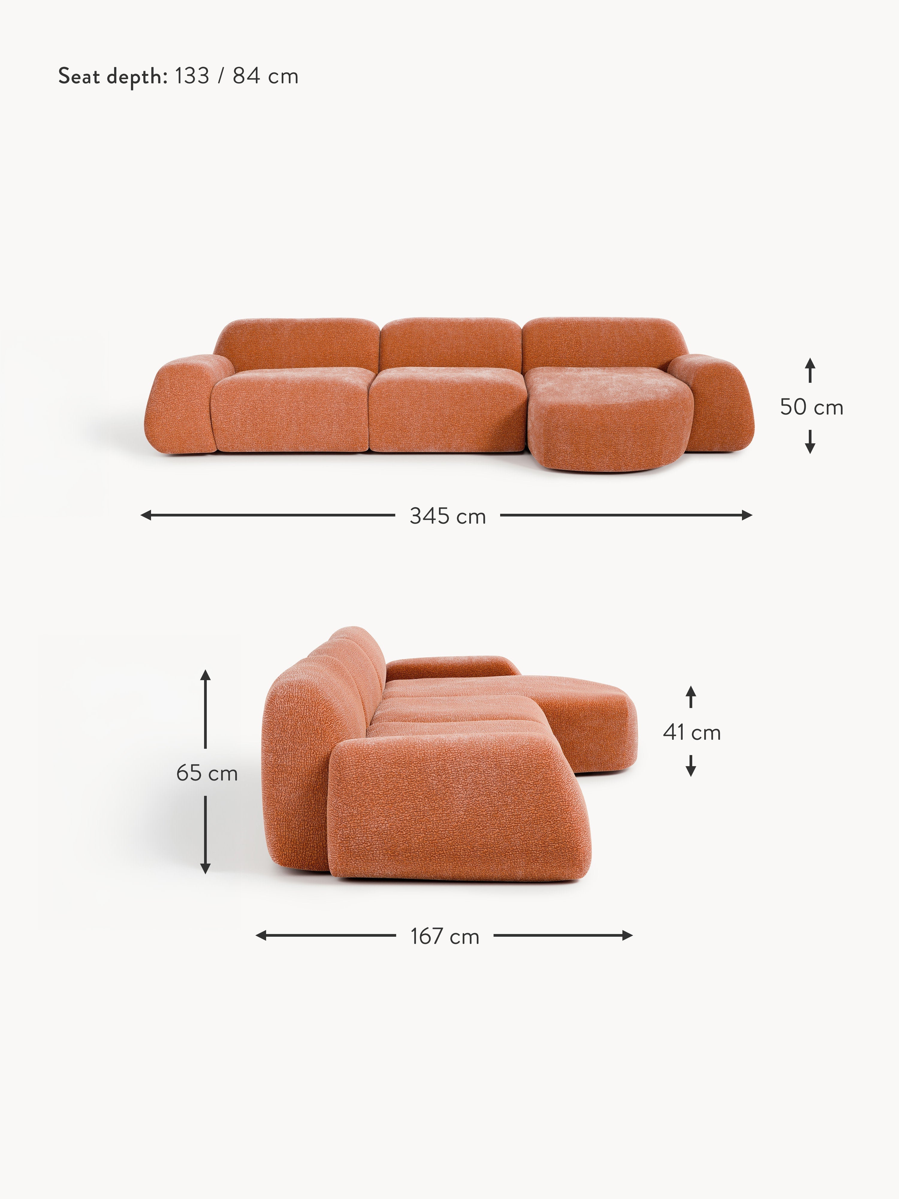 Wolke Modular Teddy Corner Sofa (4-seater)