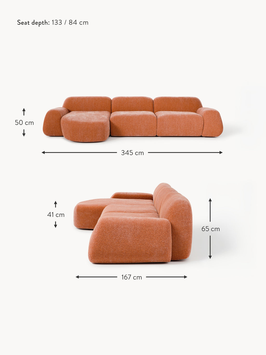 Wolke Modular Teddy Corner Sofa (4-seater)
