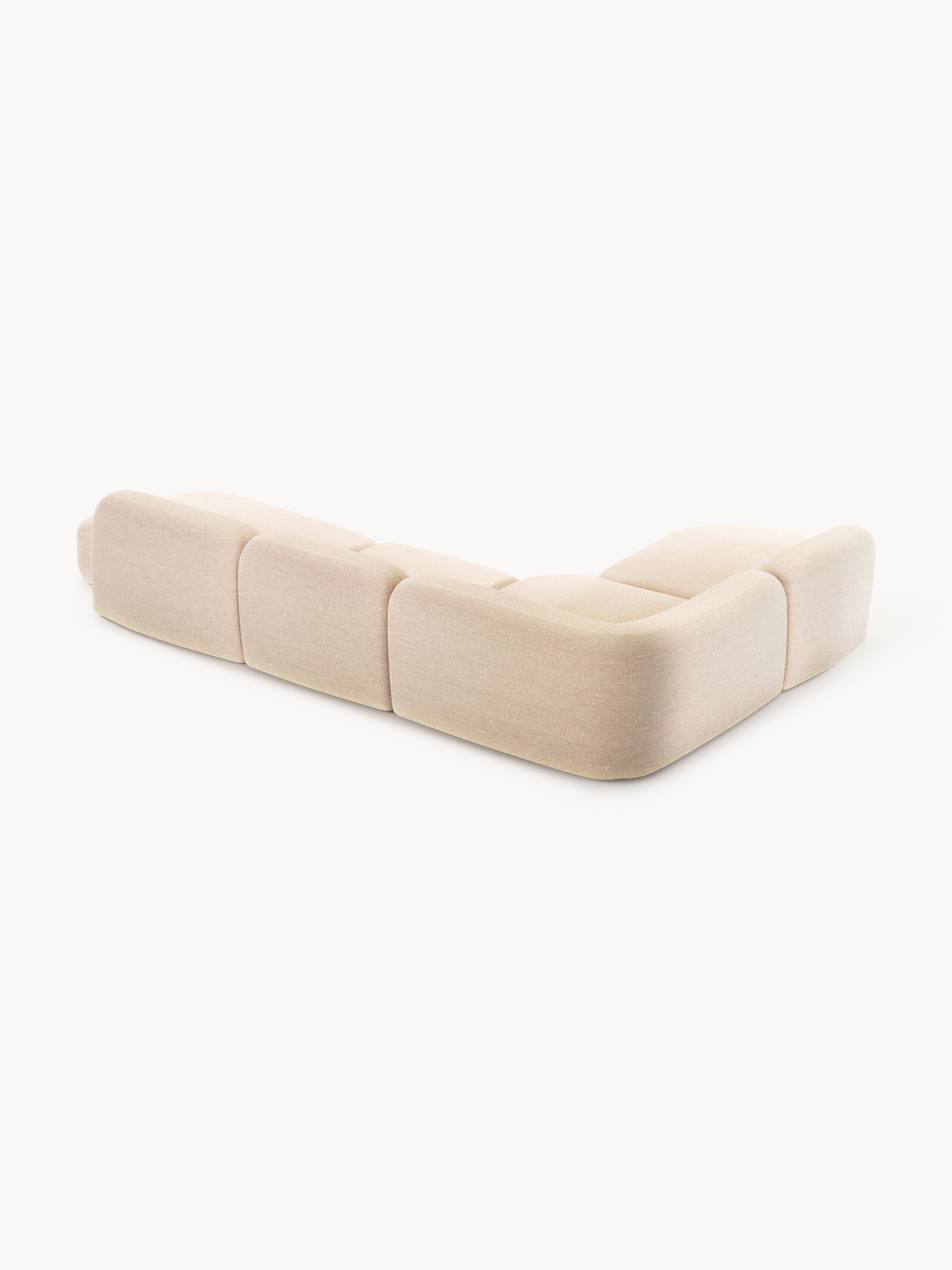 Wolke XL Modular Bouclé Corner Sofa with Chaise Ends