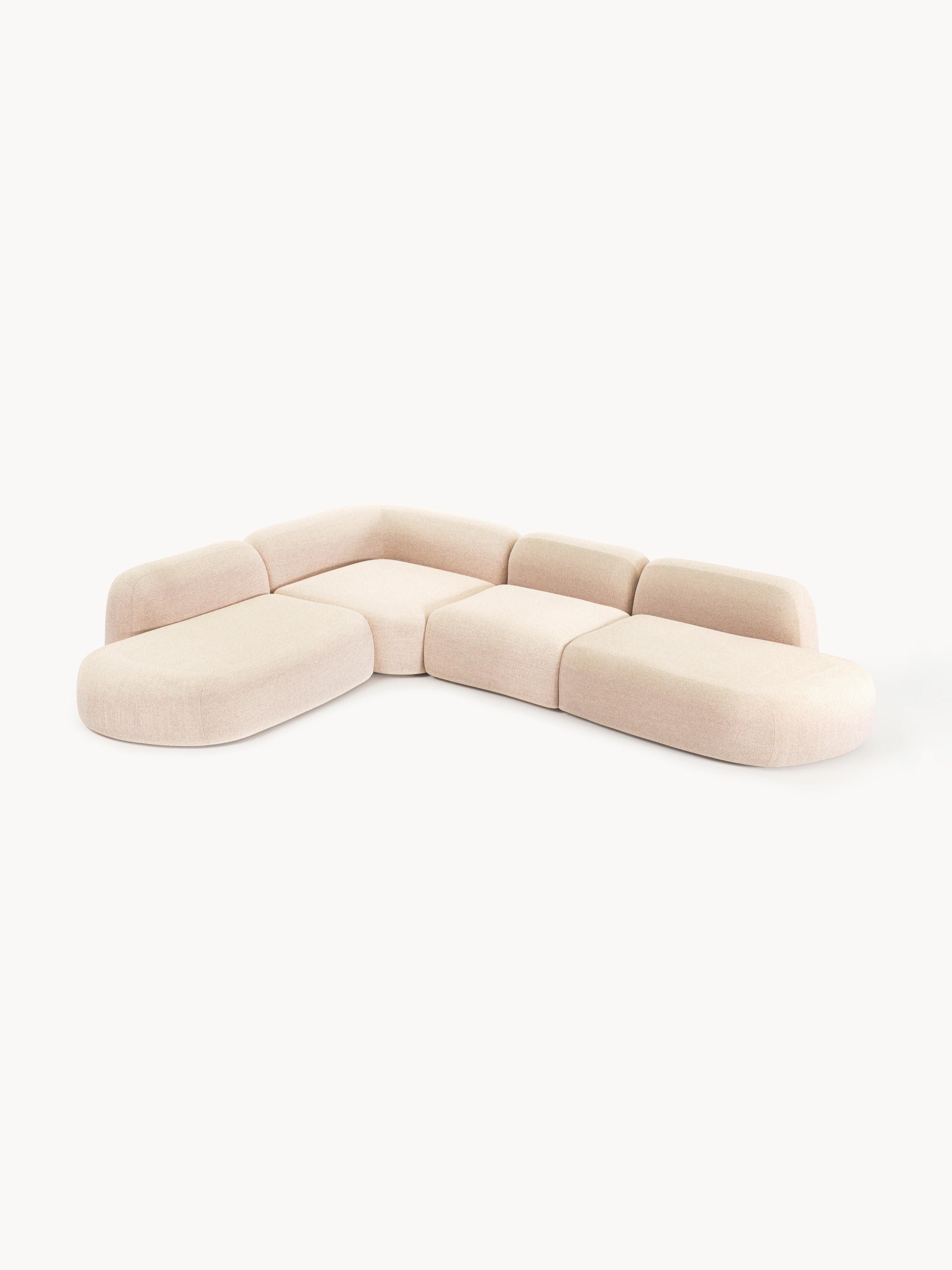 Wolke XL Modular Bouclé Corner Sofa with Chaise Ends