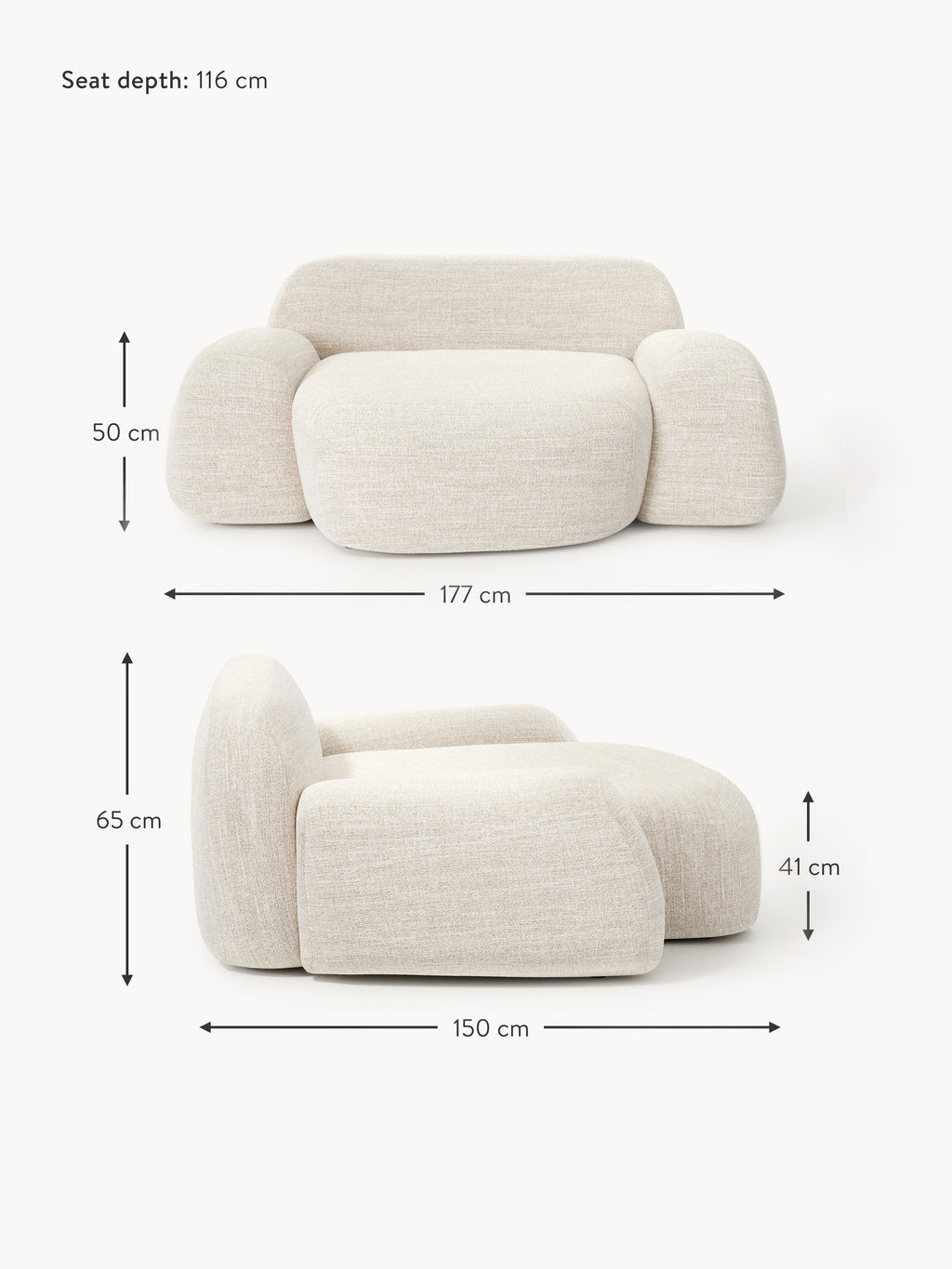 Wolke XL Bouclé Lounge Chair