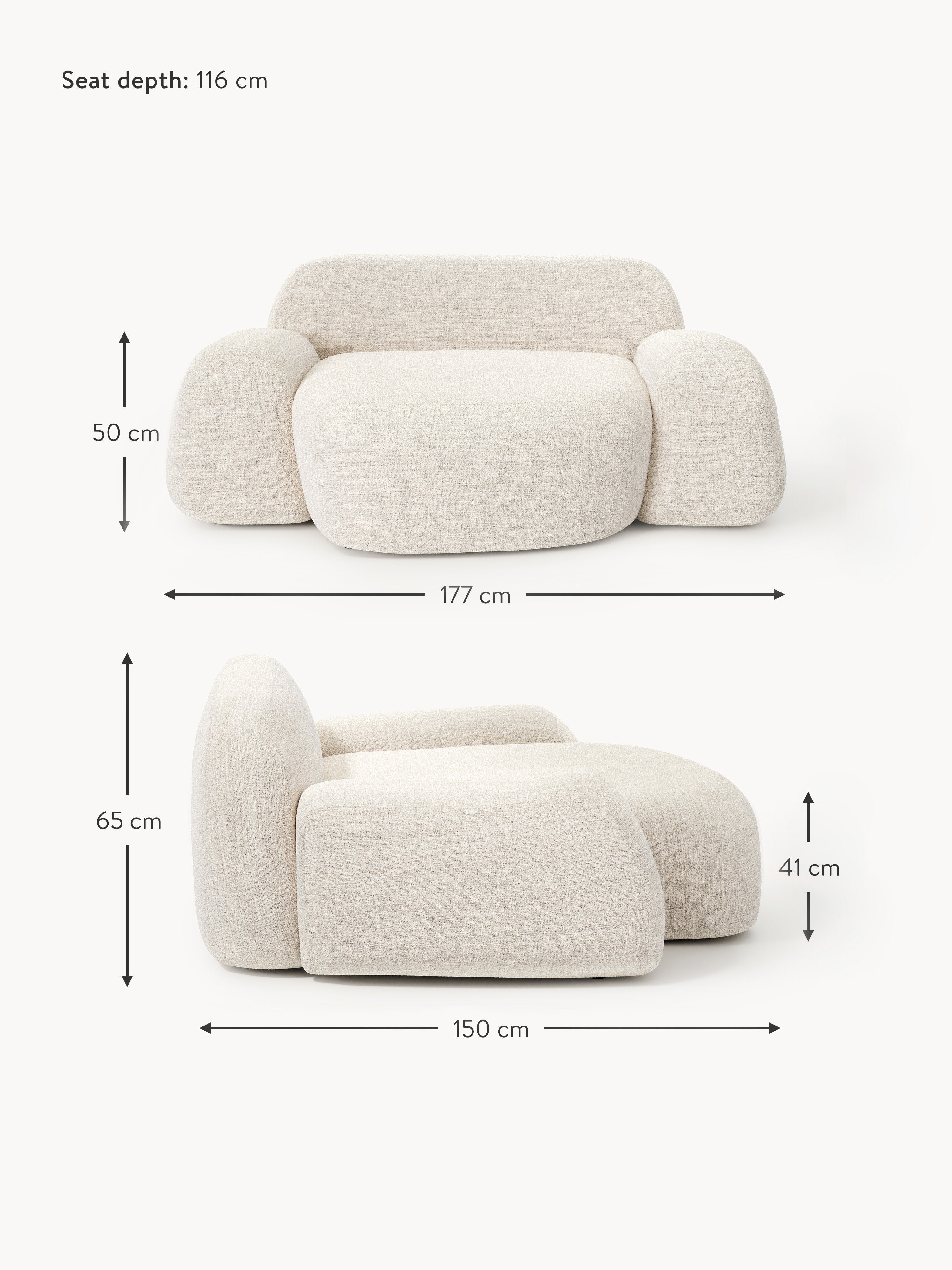 Wolke XL Bouclé Lounge Chair