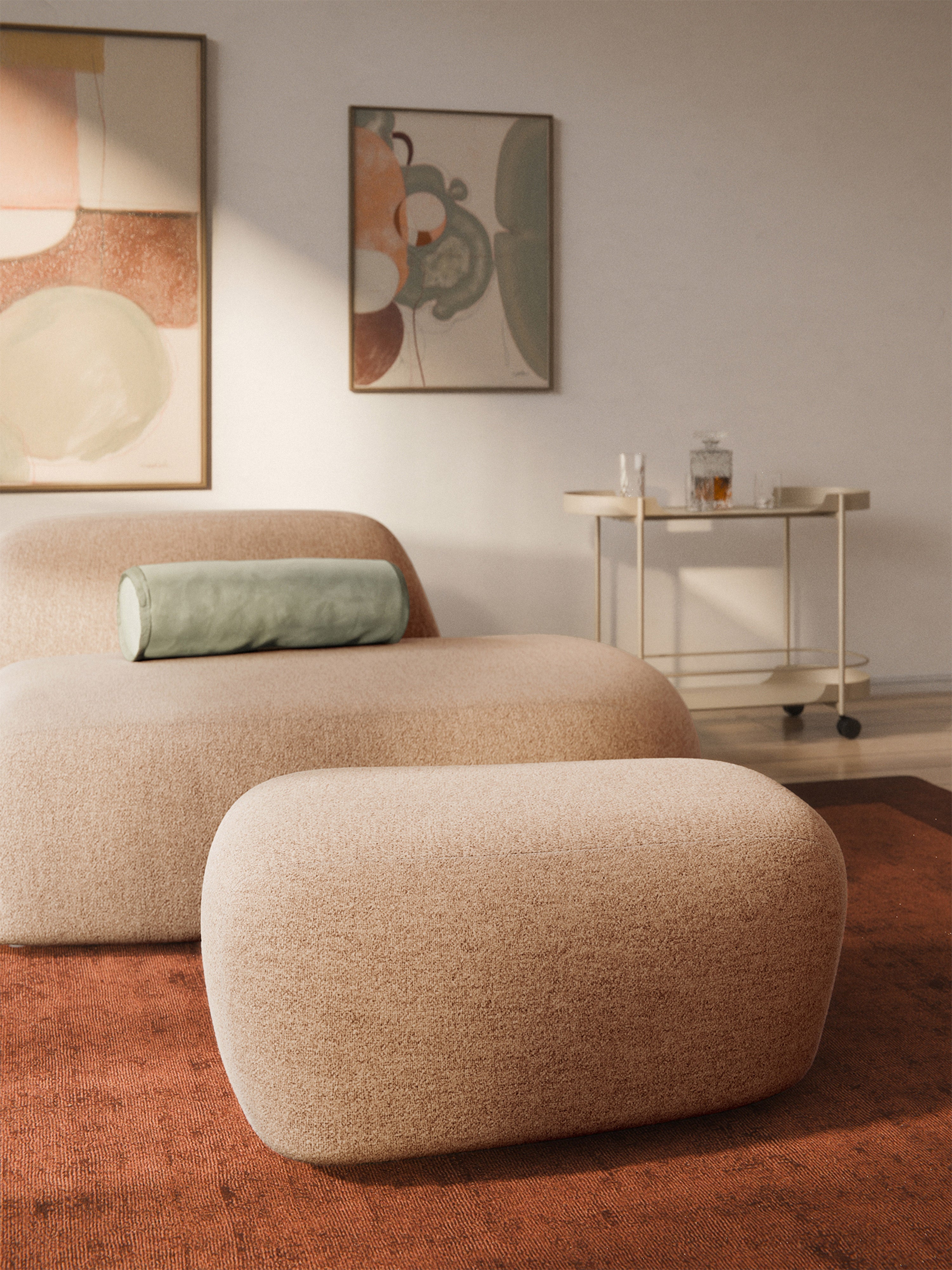 Wolke Large Bouclé Ottoman