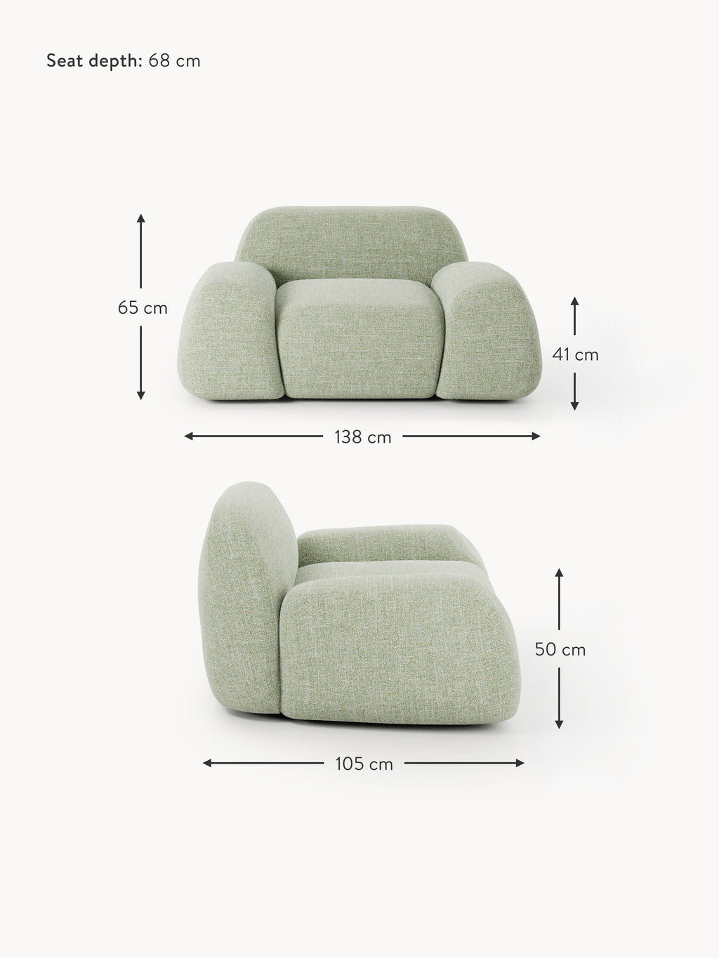 Wolke Bouclé Lounge Chair