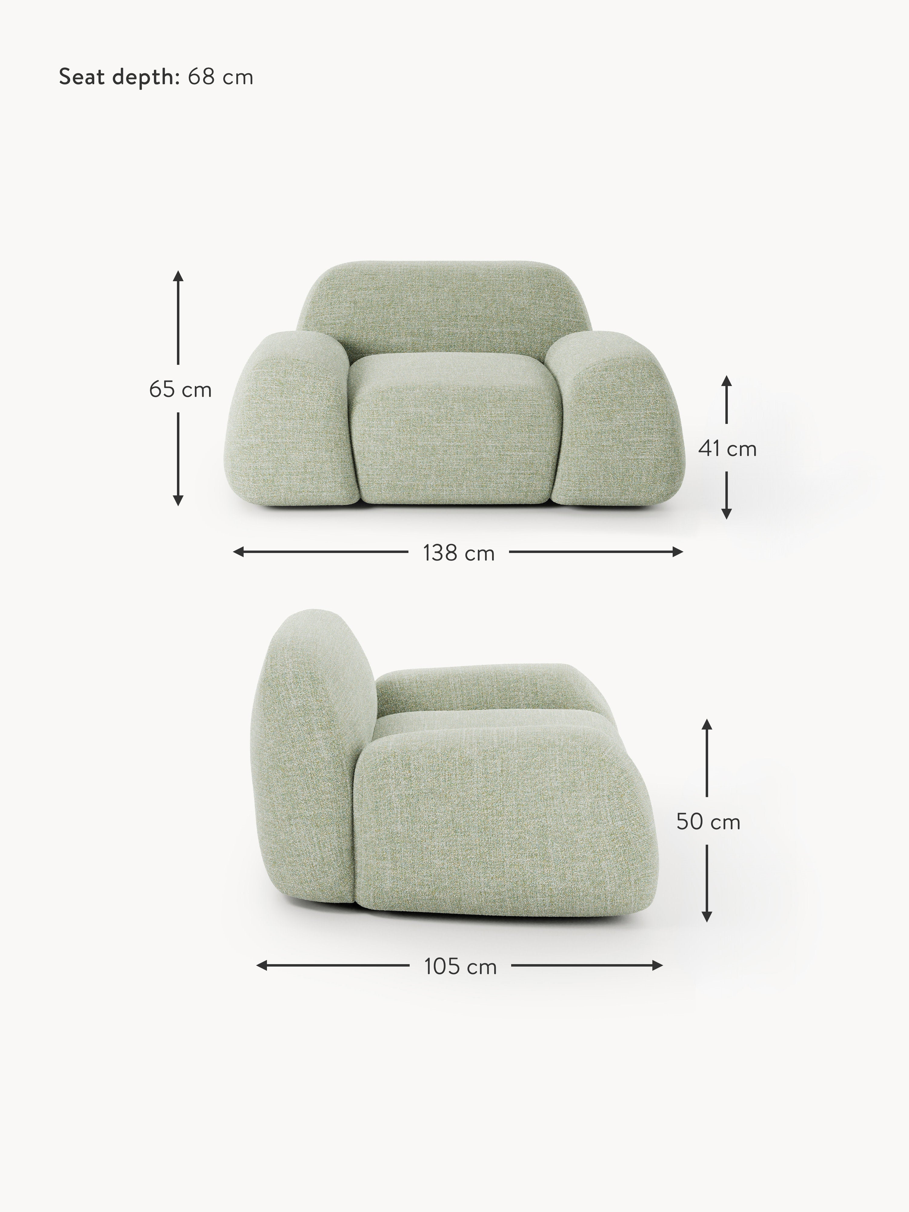 Wolke Bouclé Lounge Chair