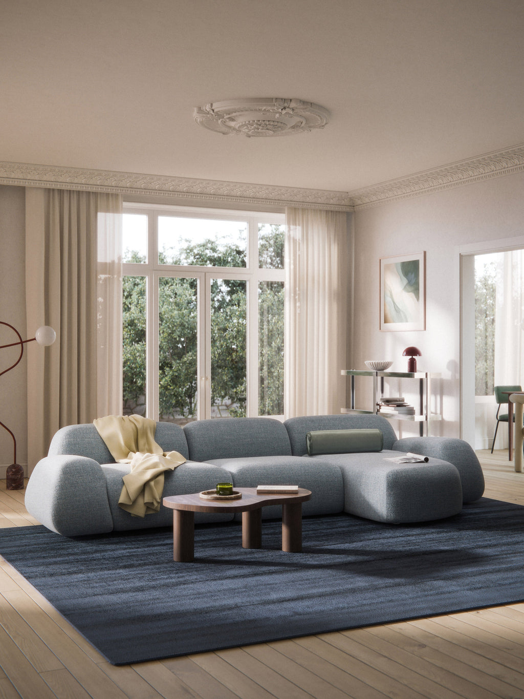 Wolke Modular Bouclé Corner Sofa (4-seater)