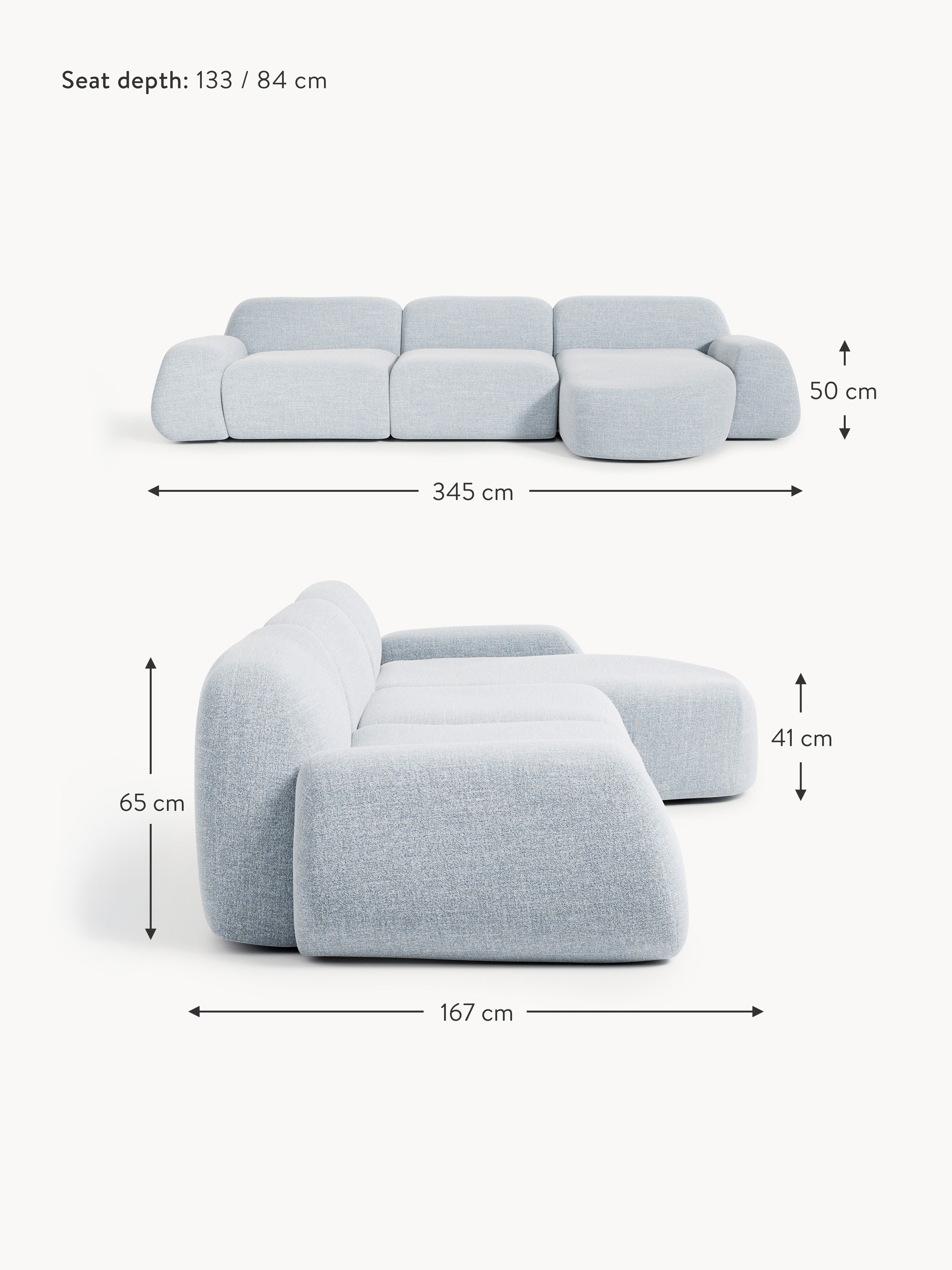 Wolke Modular Bouclé Corner Sofa (4-seater)