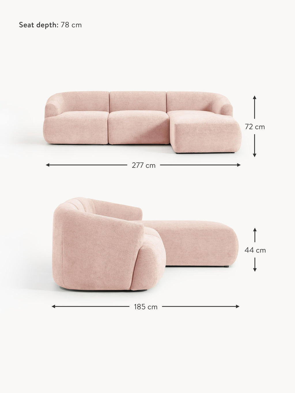 Sofia Modular Corner Sofa (4-seater)