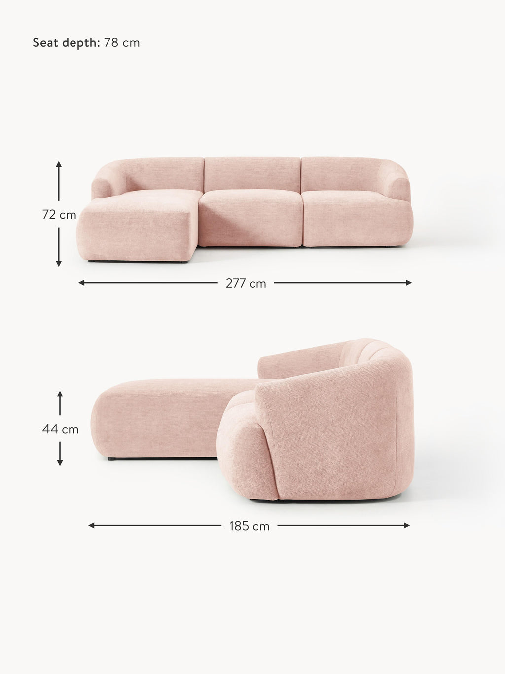 Sofia Modular Corner Sofa (4-seater)