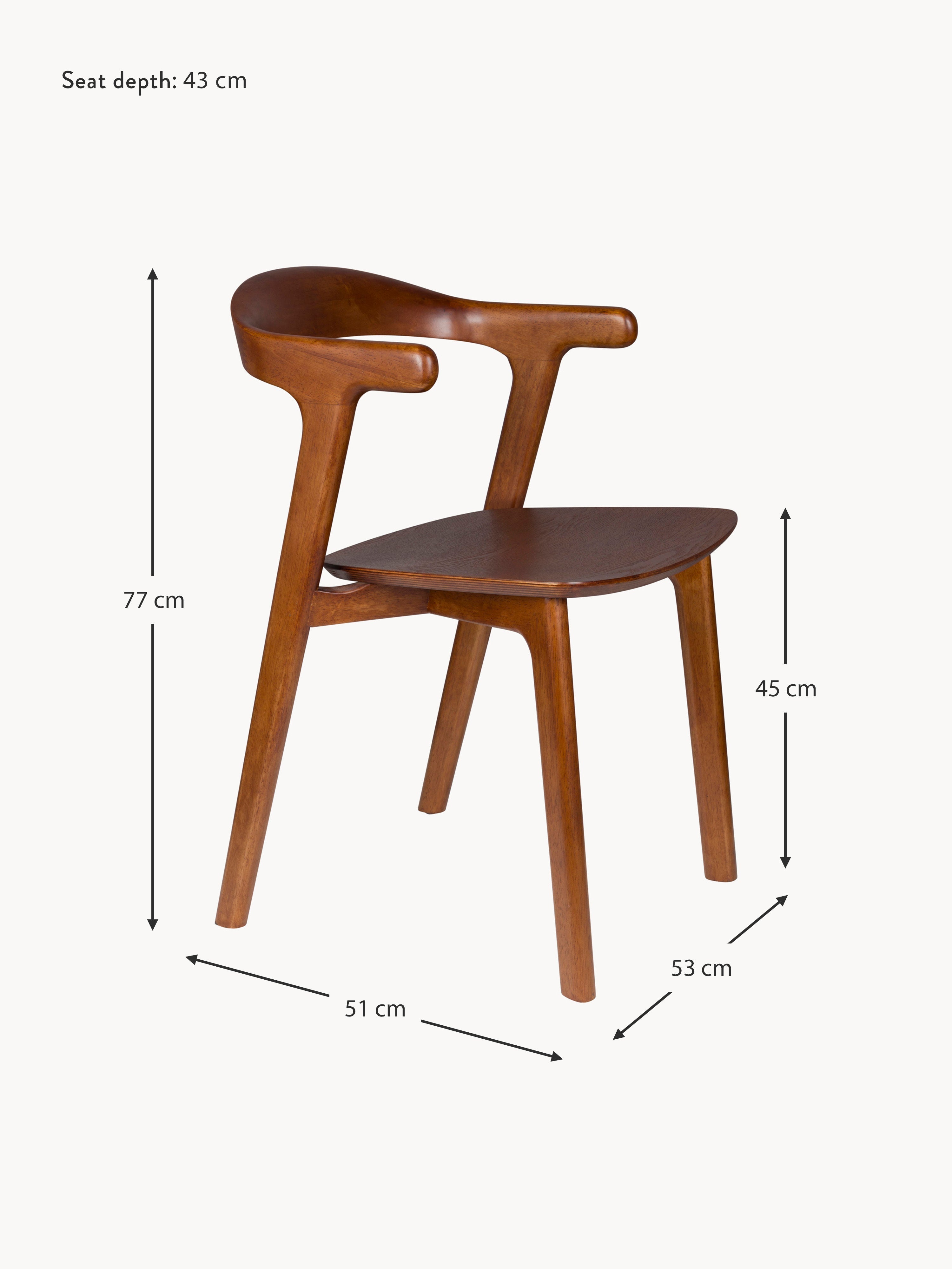 Northwood Wooden Dining Chairs with Armrests, Set of 2