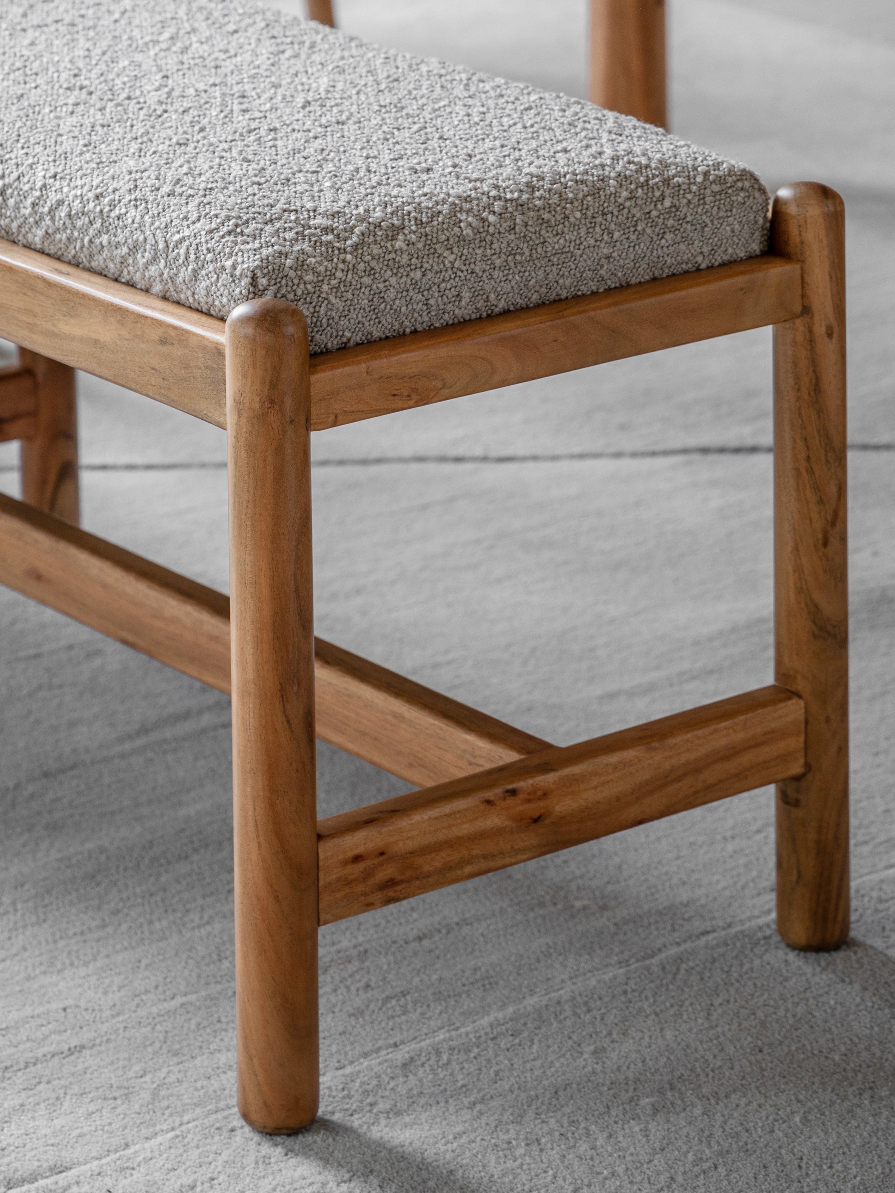 Cannes Upholstered Bouclé Bench