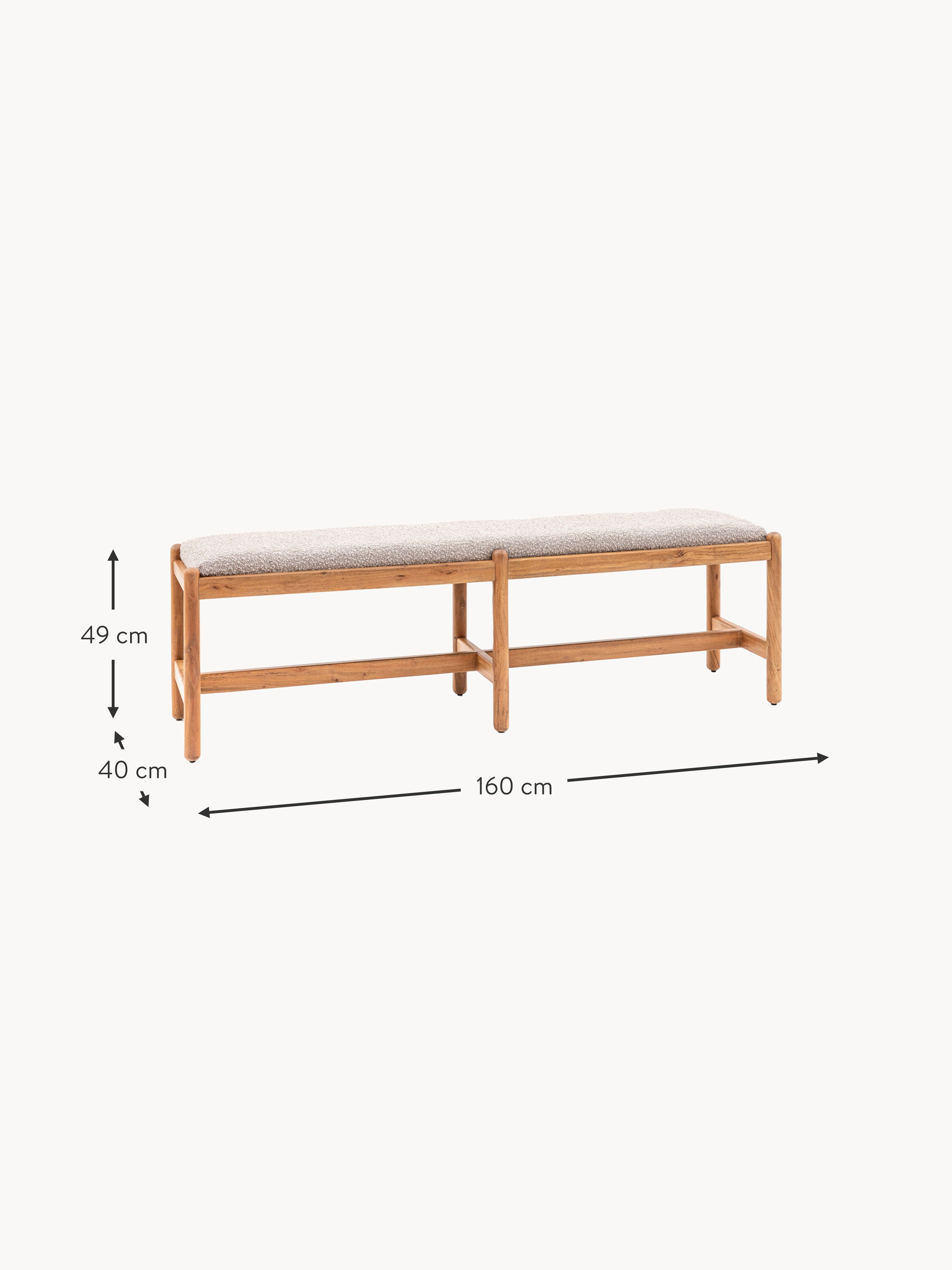 Cannes Upholstered Bouclé Bench