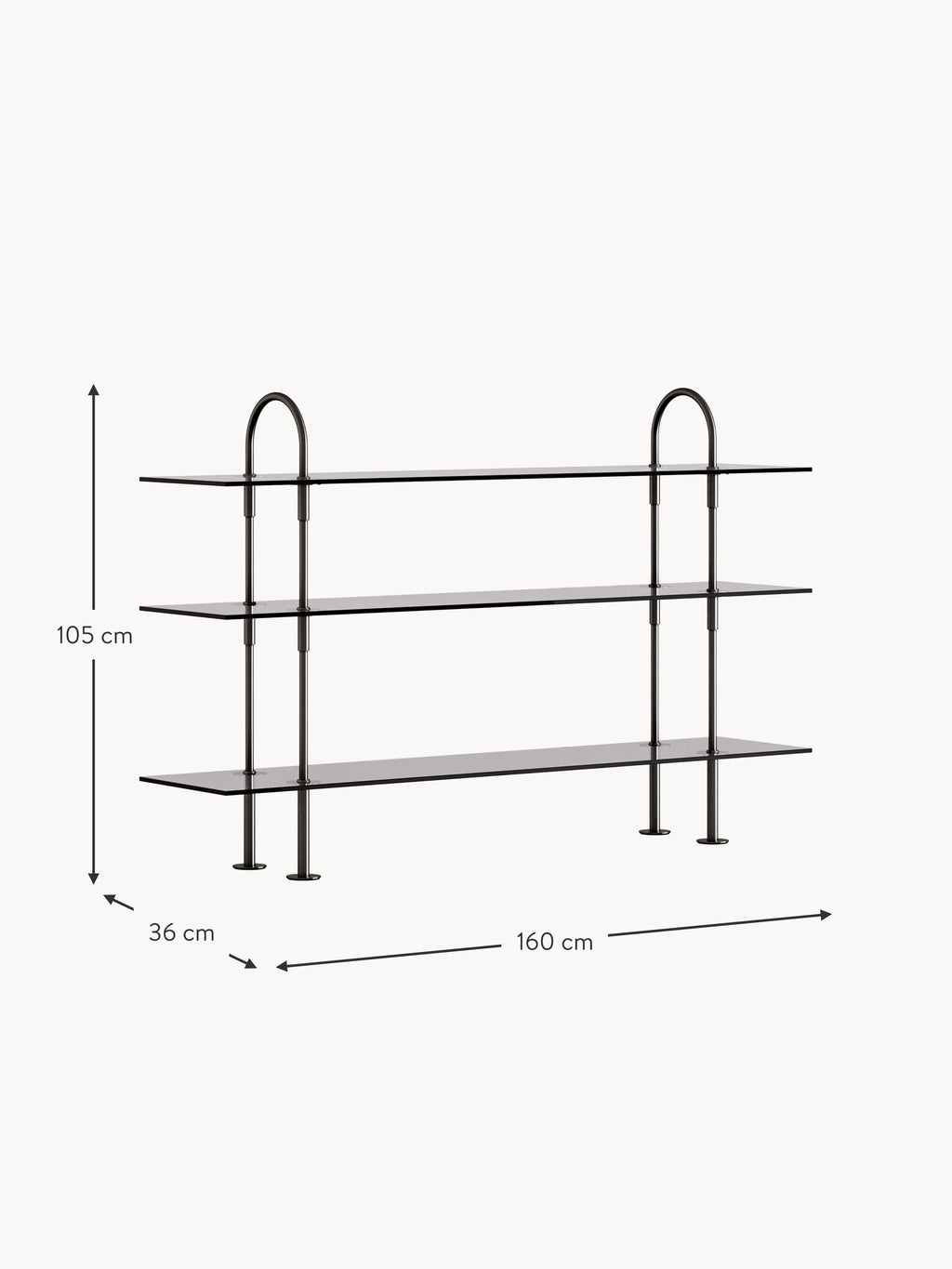 Keen Shelving Unit with Glass Shelves
