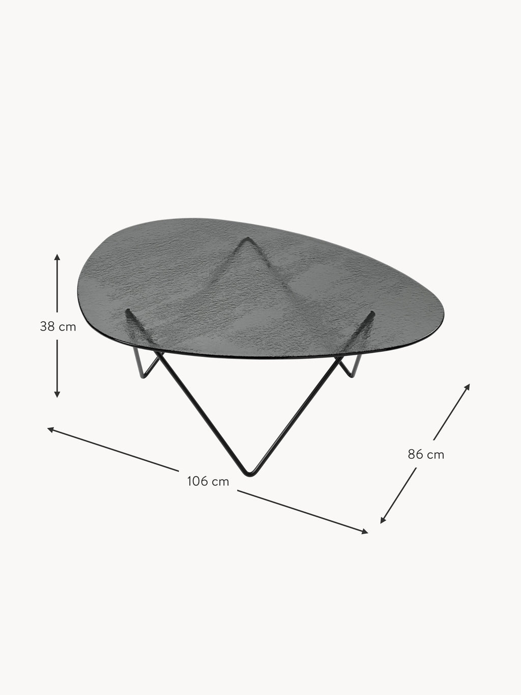 Pedrera Handmade Oval Coffee Table with Glass Top