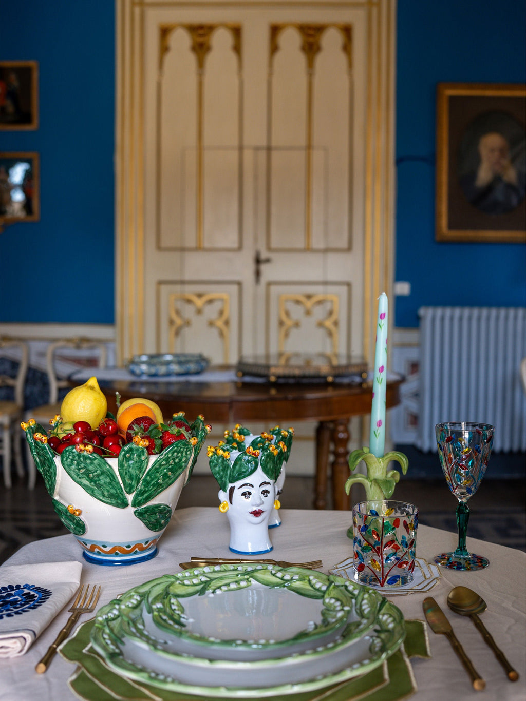 Summer Hand-Painted Serving Bowl Sicilian