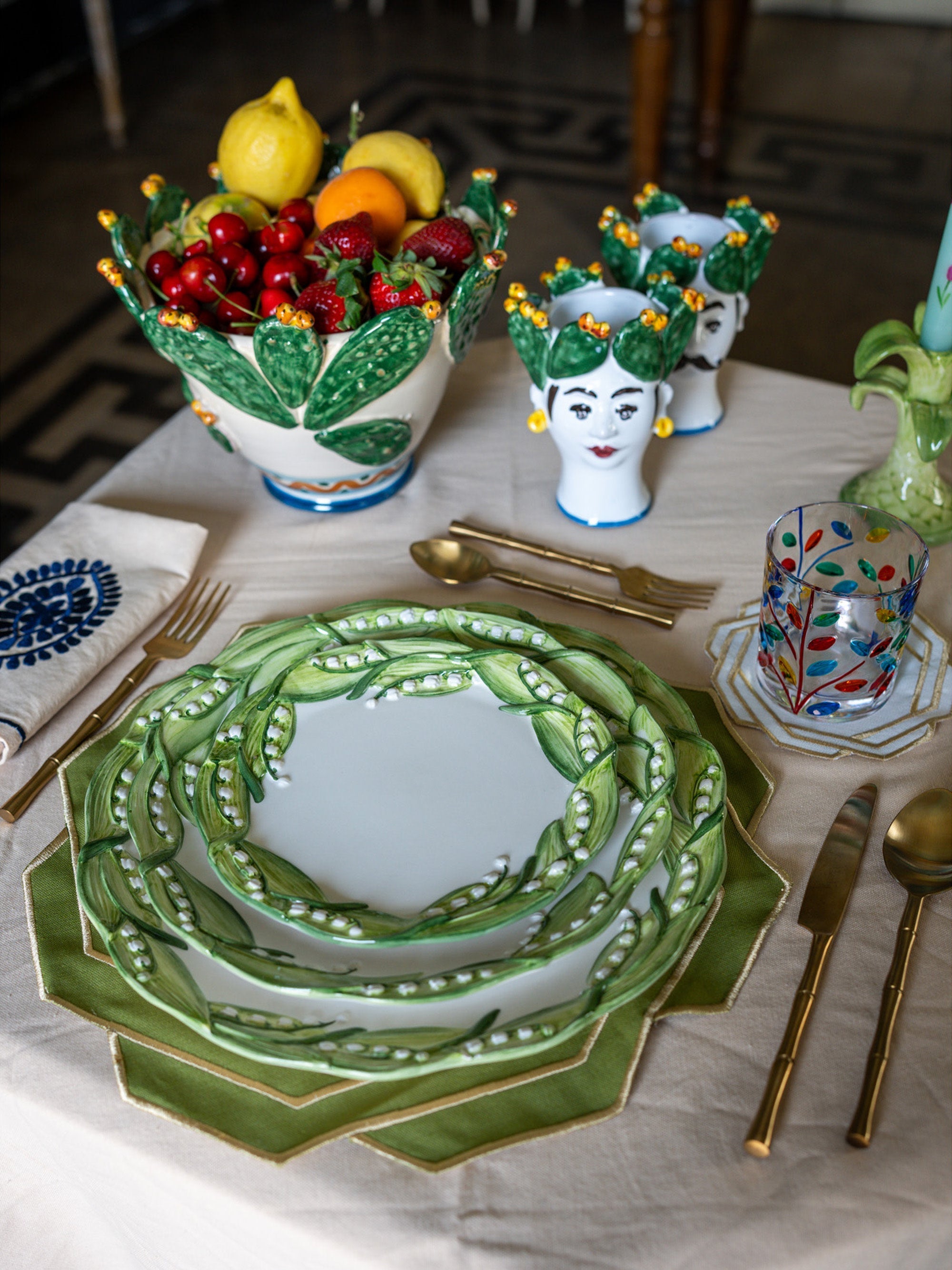 Summer Hand-Painted Serving Bowl Sicilian