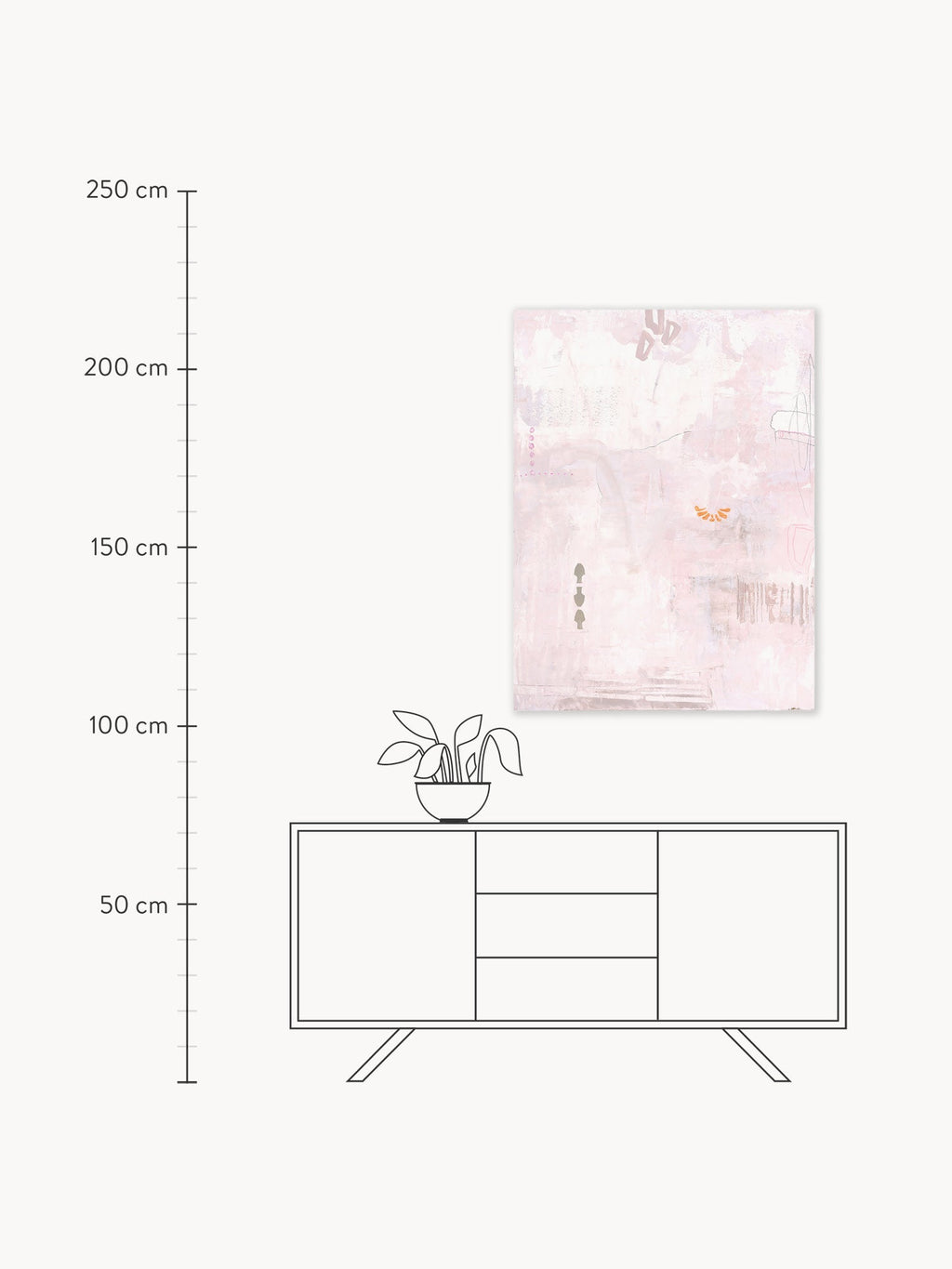 Petite Hand-Painted Canvas Art Pink