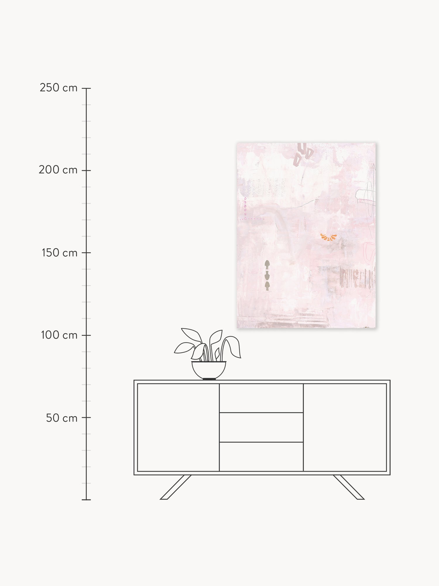 Petite Hand-Painted Canvas Art Pink