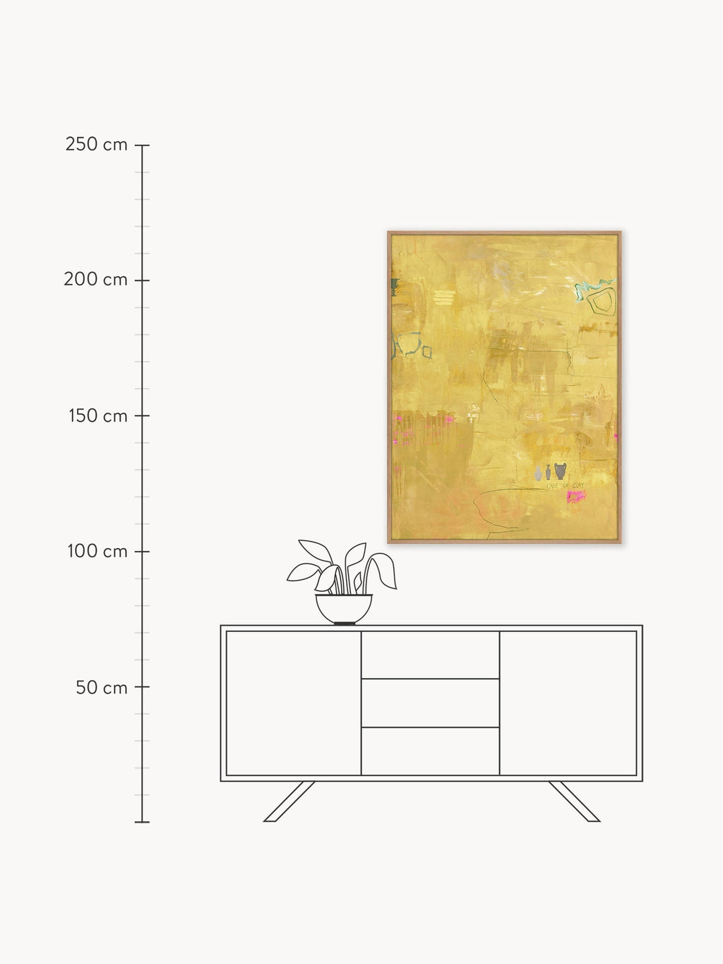 Petite Hand-Painted Canvas Art Yellow
