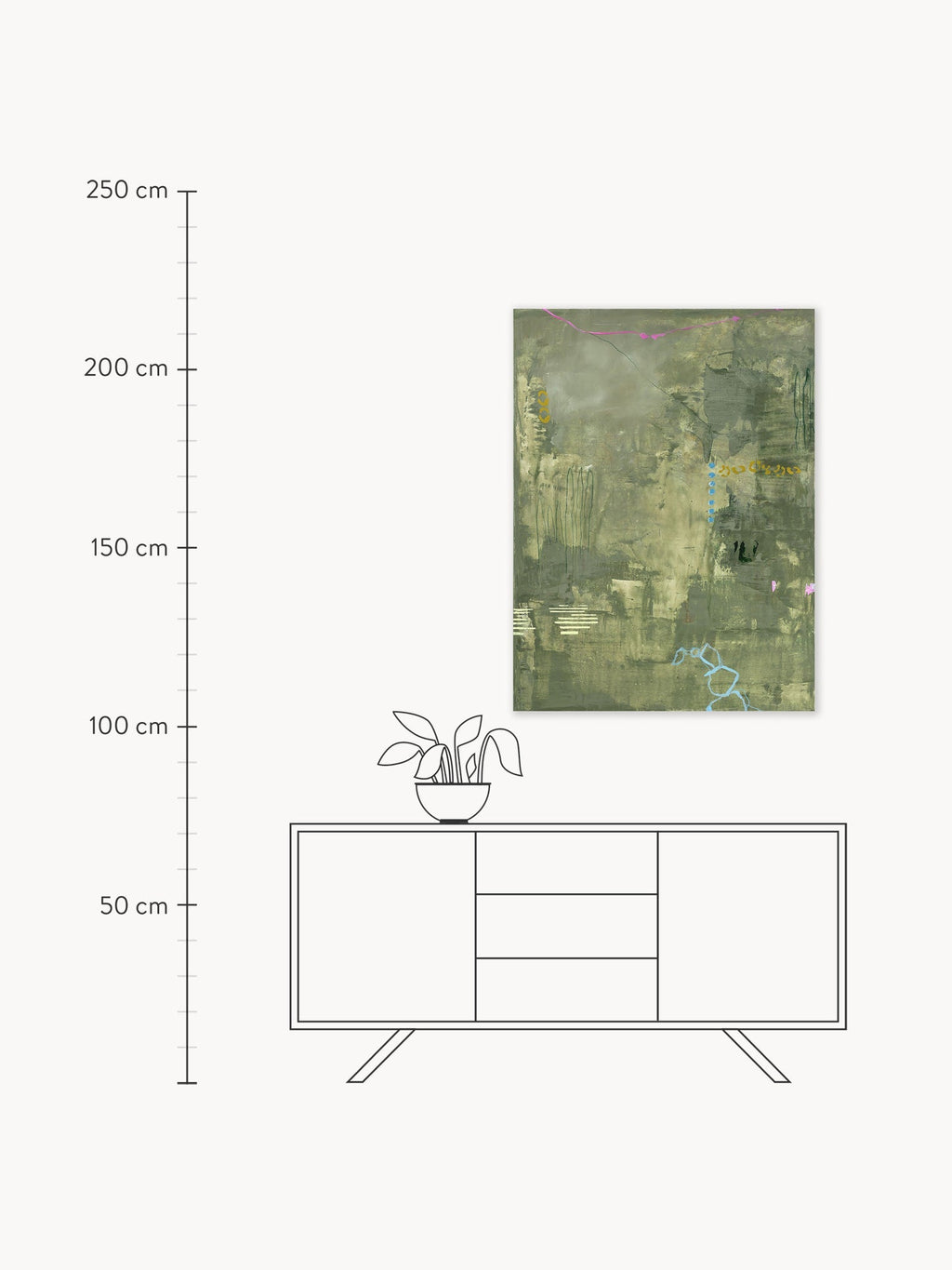 Petite Hand-Painted Canvas Art Green