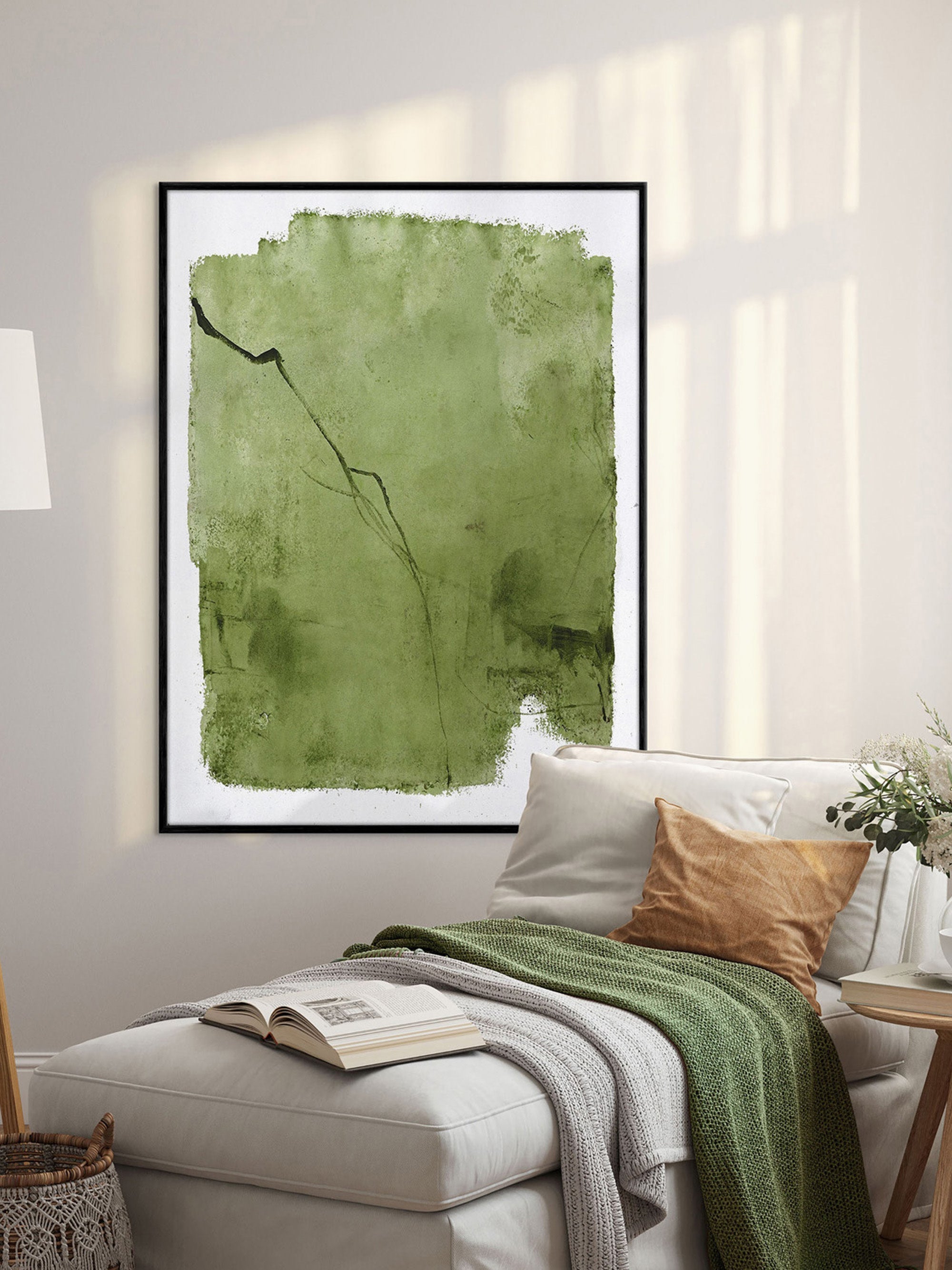 Layer Hand-Painted Canvas Art Green
