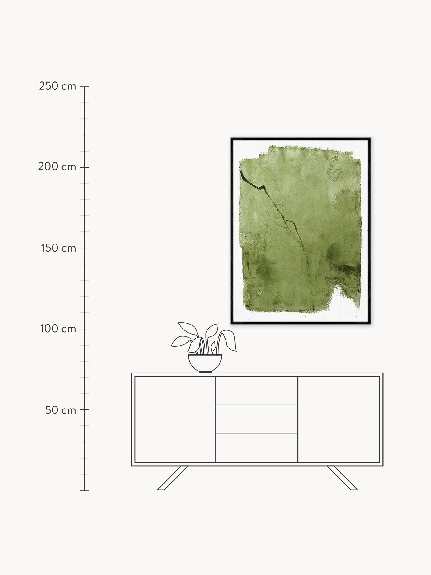 Layer Hand-Painted Canvas Art Green