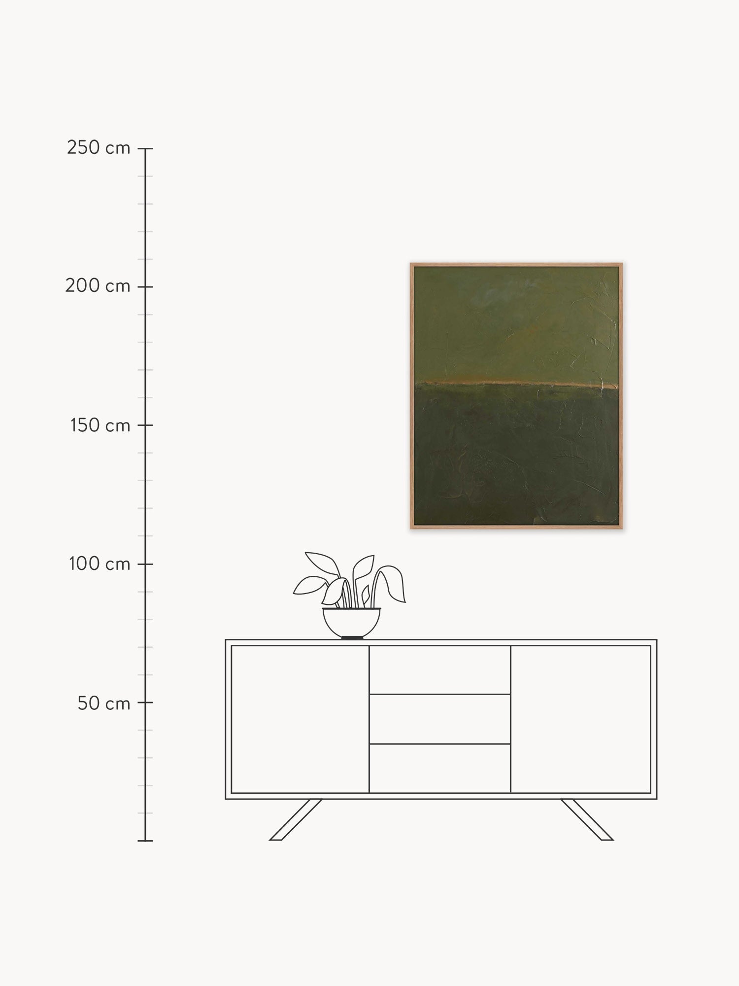 Green Hand-Painted Canvas Art Edge
