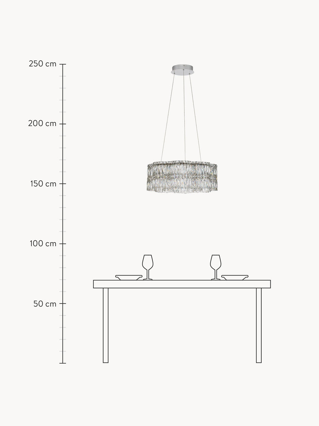 Nuvia Dimmable LED Crystal Glass Chandelier