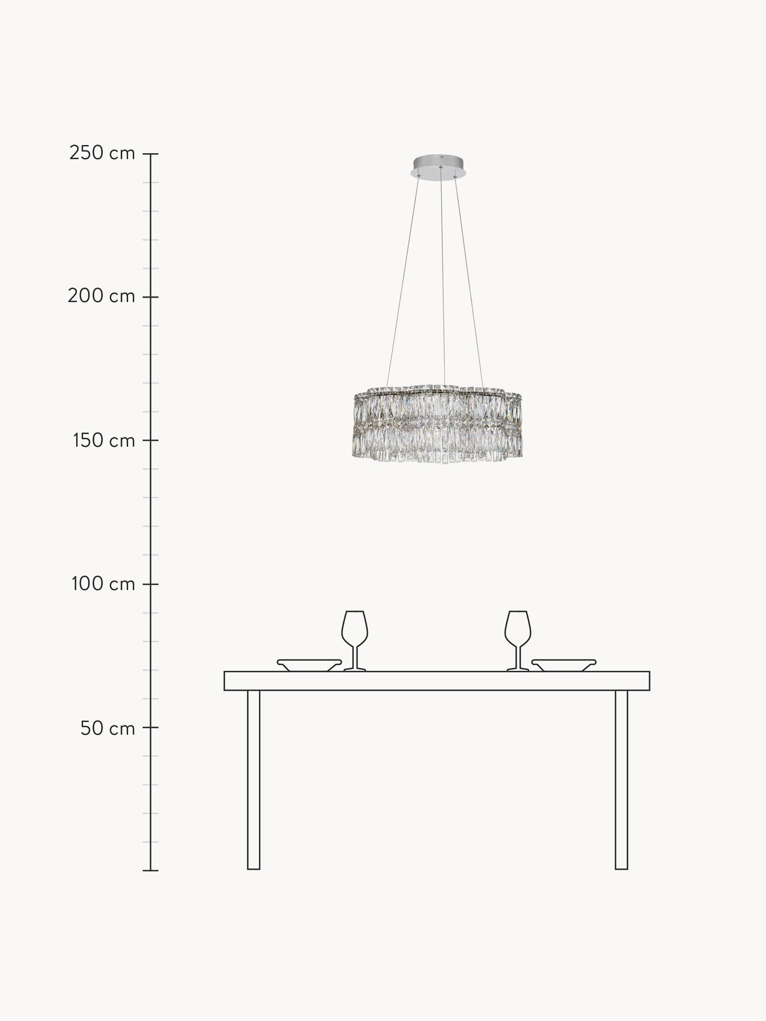 Nuvia Dimmable LED Crystal Glass Chandelier