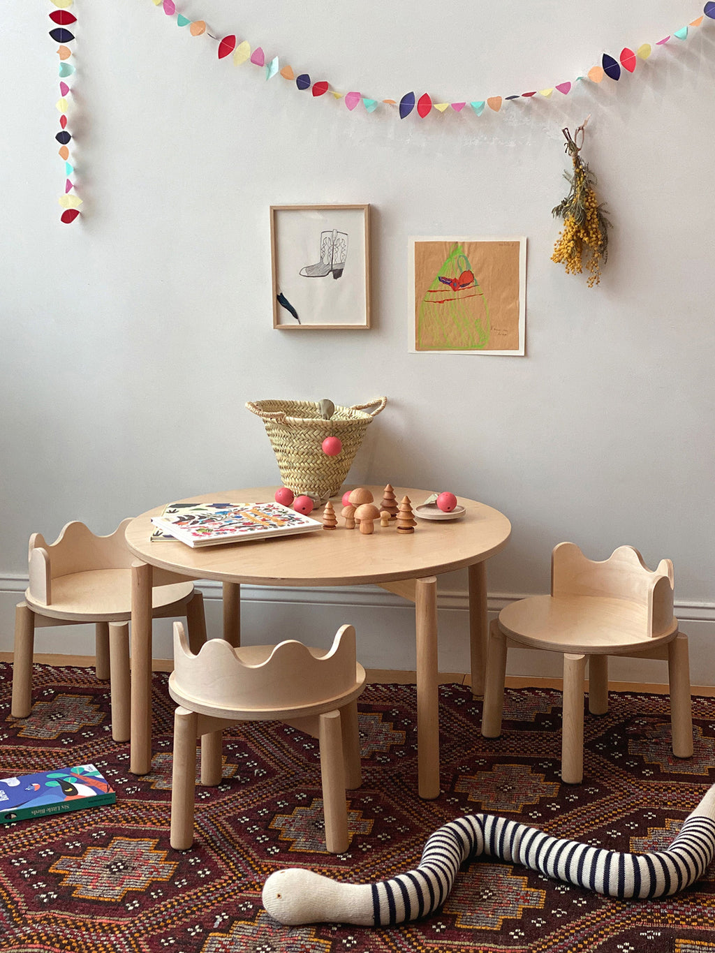Moss Kids Handmade Chairs, Set of 2