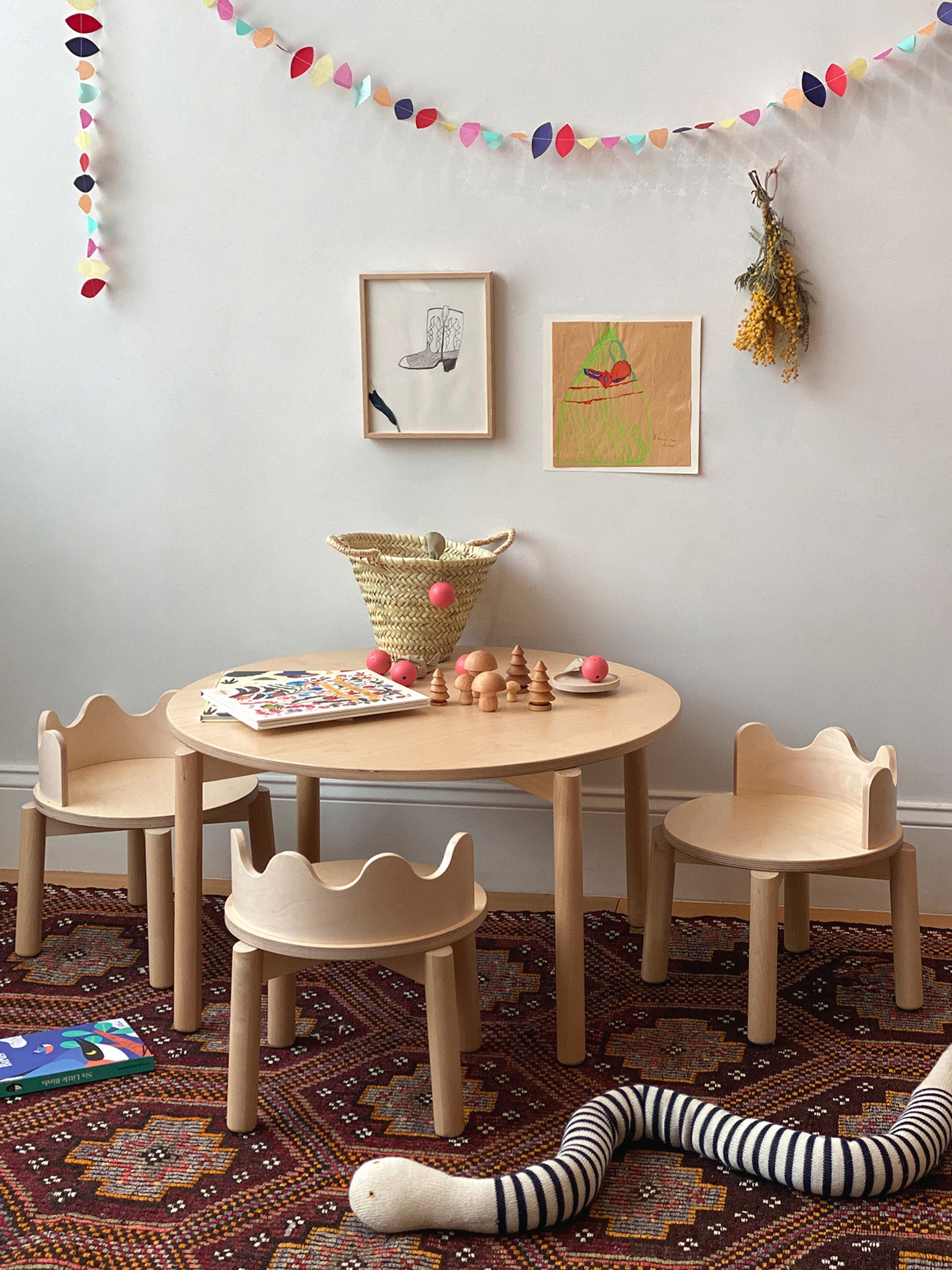 Moss Kids Handmade Chairs, Set of 2