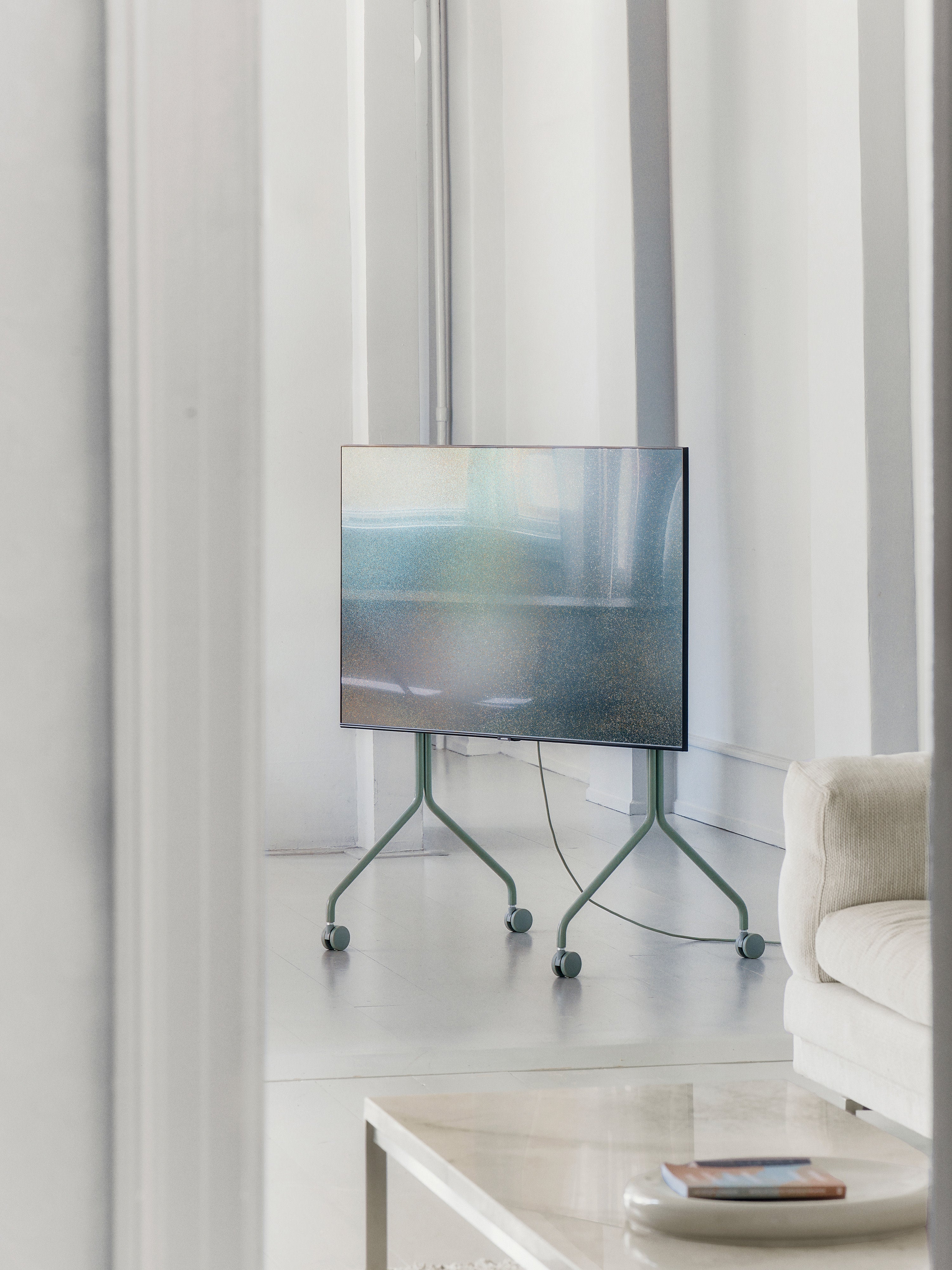 Tall TV Stand Moon Rollin' with Wheels