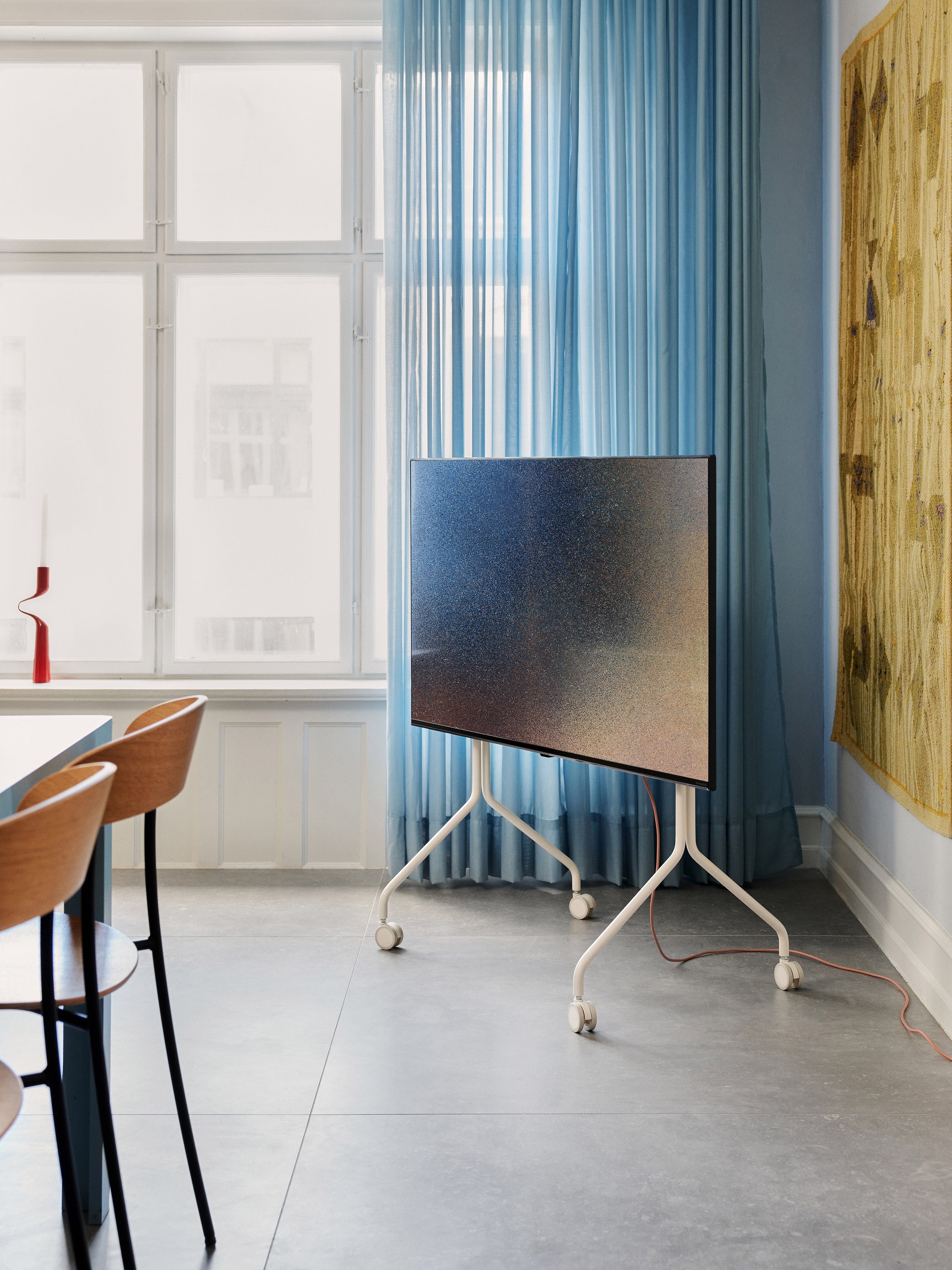 Tall TV Stand Moon Rollin' with Wheels