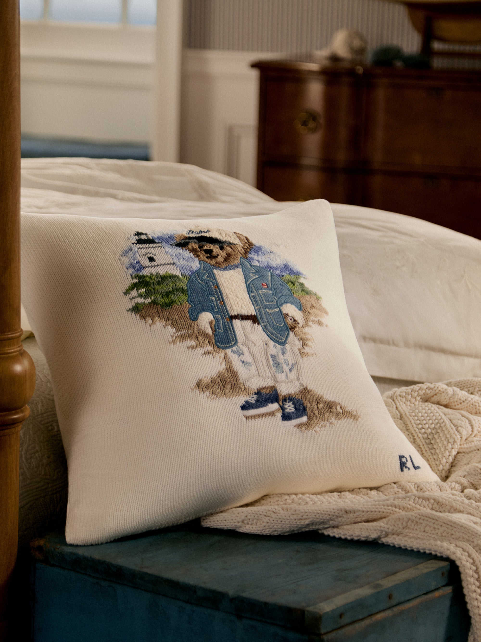 Bear Cushion By The Sea