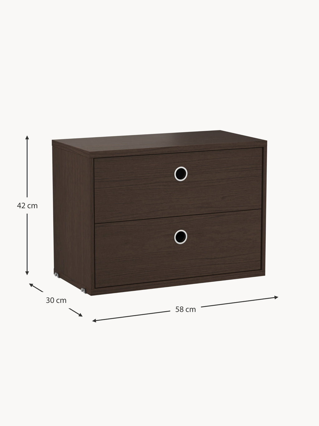 Cabinet String System with Drawers, W 58 x D 30 cm