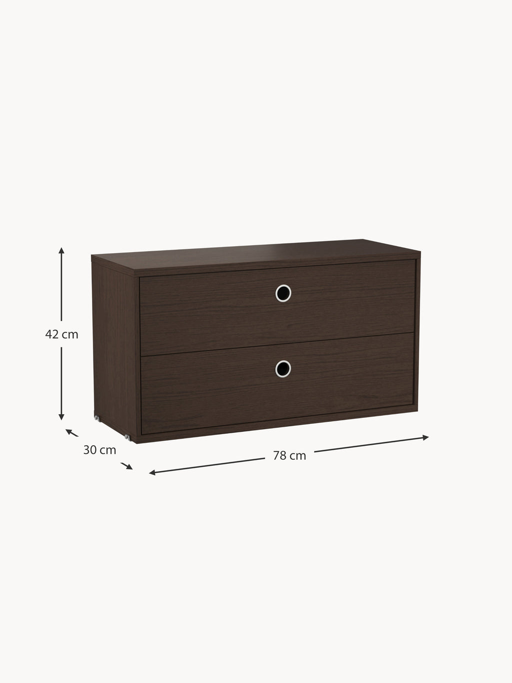 Cabinet String System with Drawers, W 78 x D 30 cm