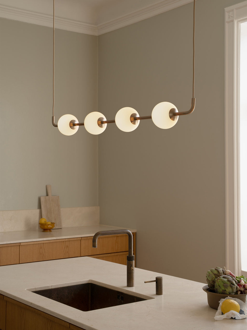 Linear Mouth-Blown LED Pendant Light Audrey