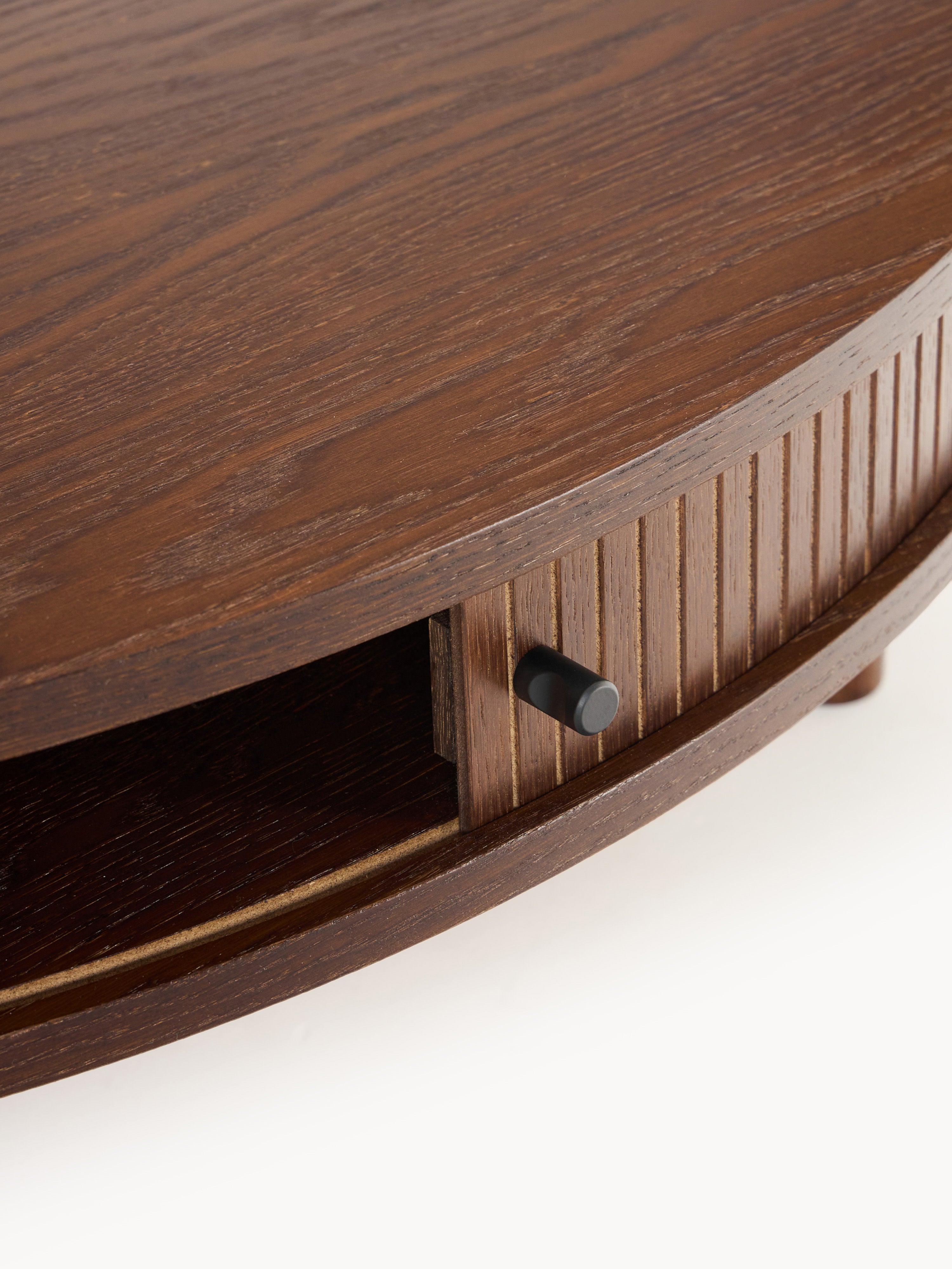 Calary Coffee Table with Fluted Front, Ø 110 cm