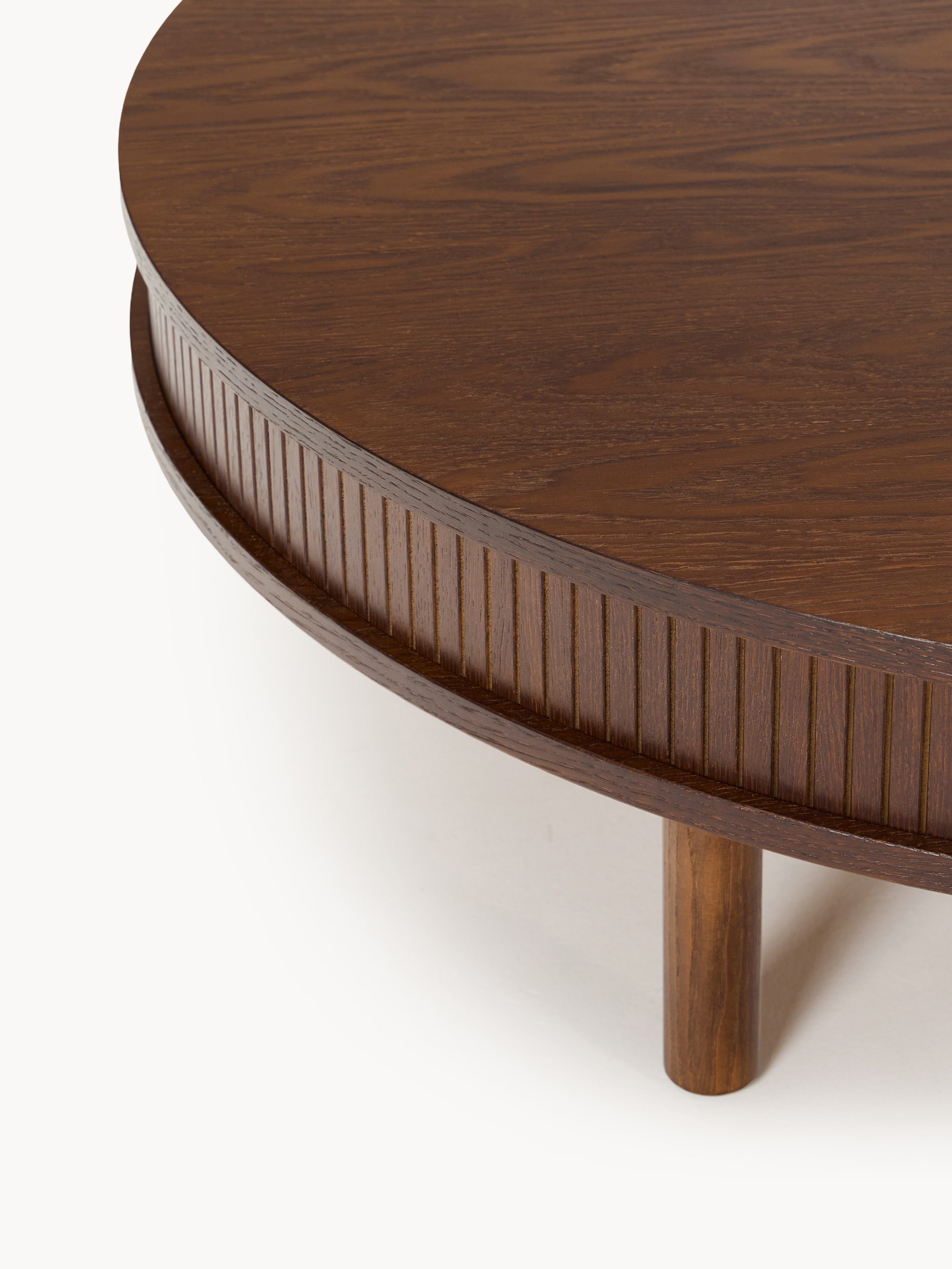 Calary Coffee Table with Fluted Front, Ø 110 cm