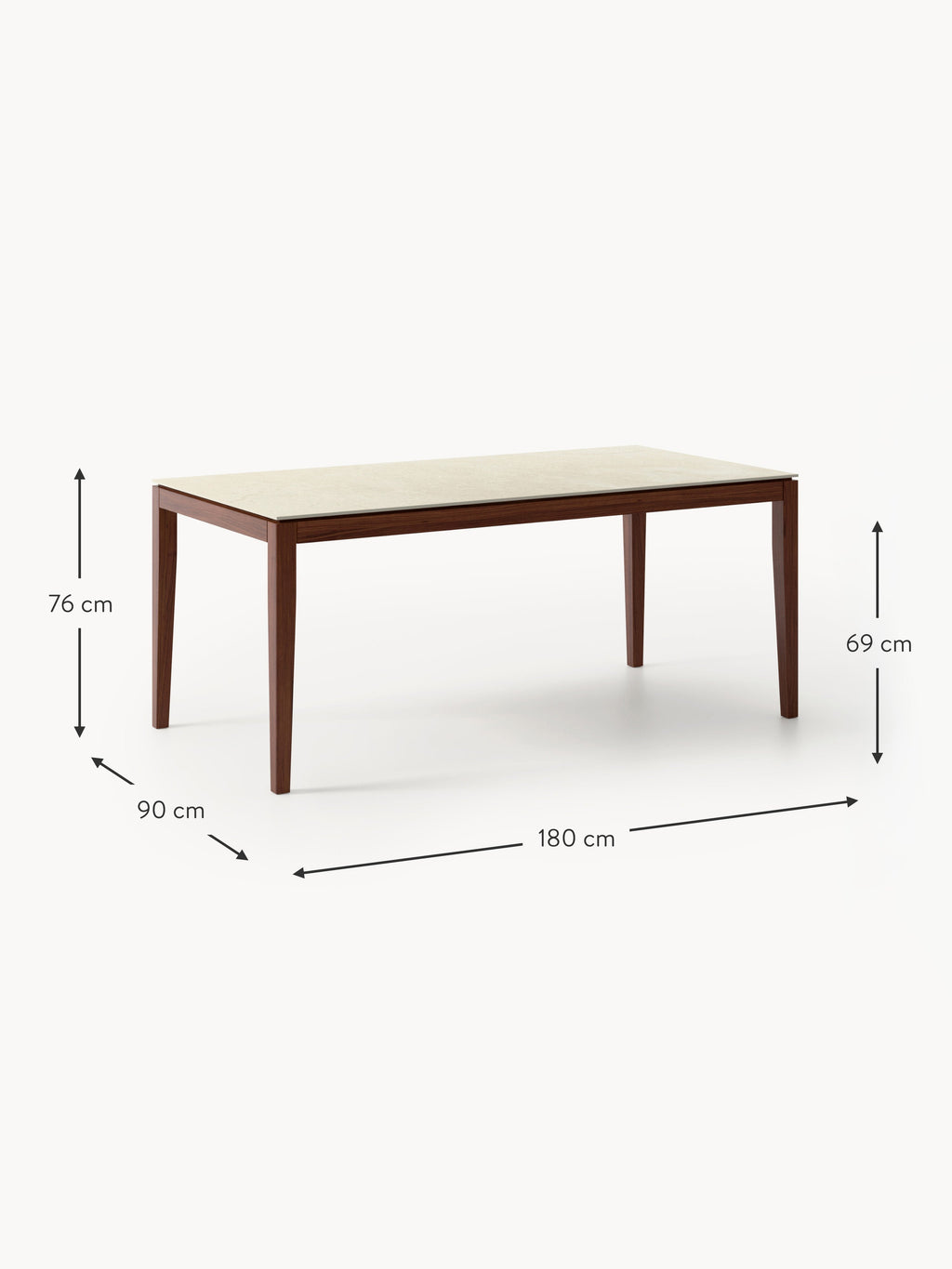 Jackson Travertine Effect Dining Table, in various sizes
