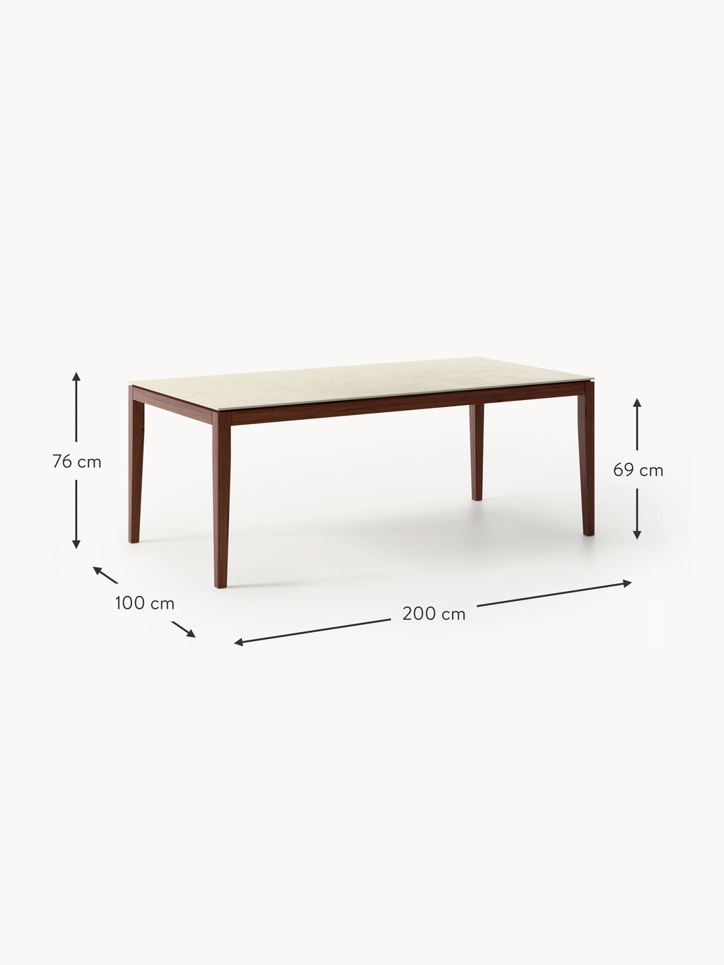 Jackson Travertine Effect Dining Table, in various sizes