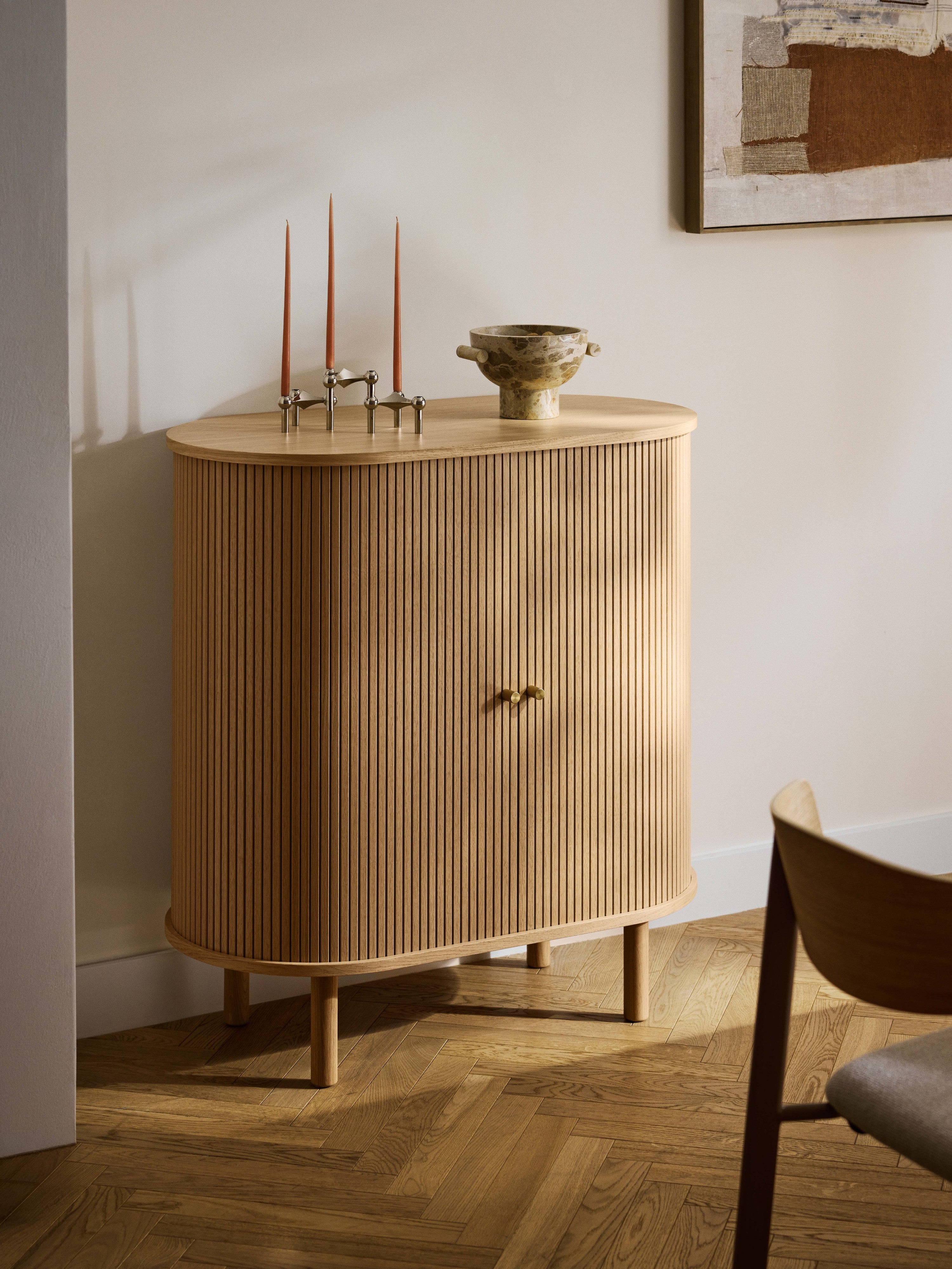 Calary Bar Cabinet with Fluted Front