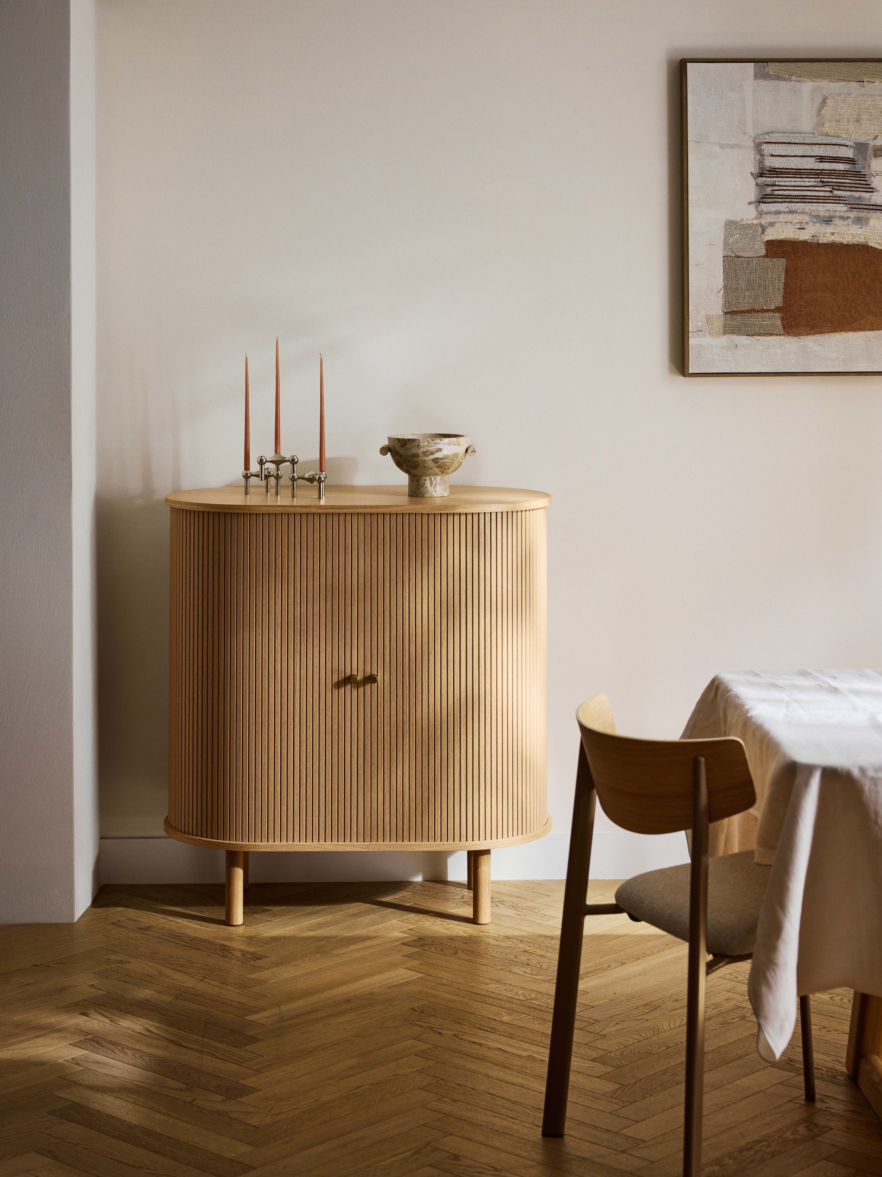 Calary Bar Cabinet with Fluted Front