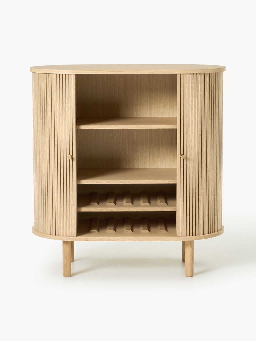 Calary Bar Cabinet with Fluted Front