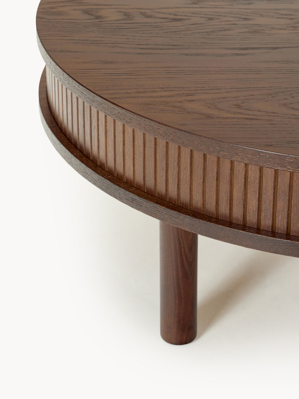 Calary Coffee Table with Fluted Front, Ø 80 cm