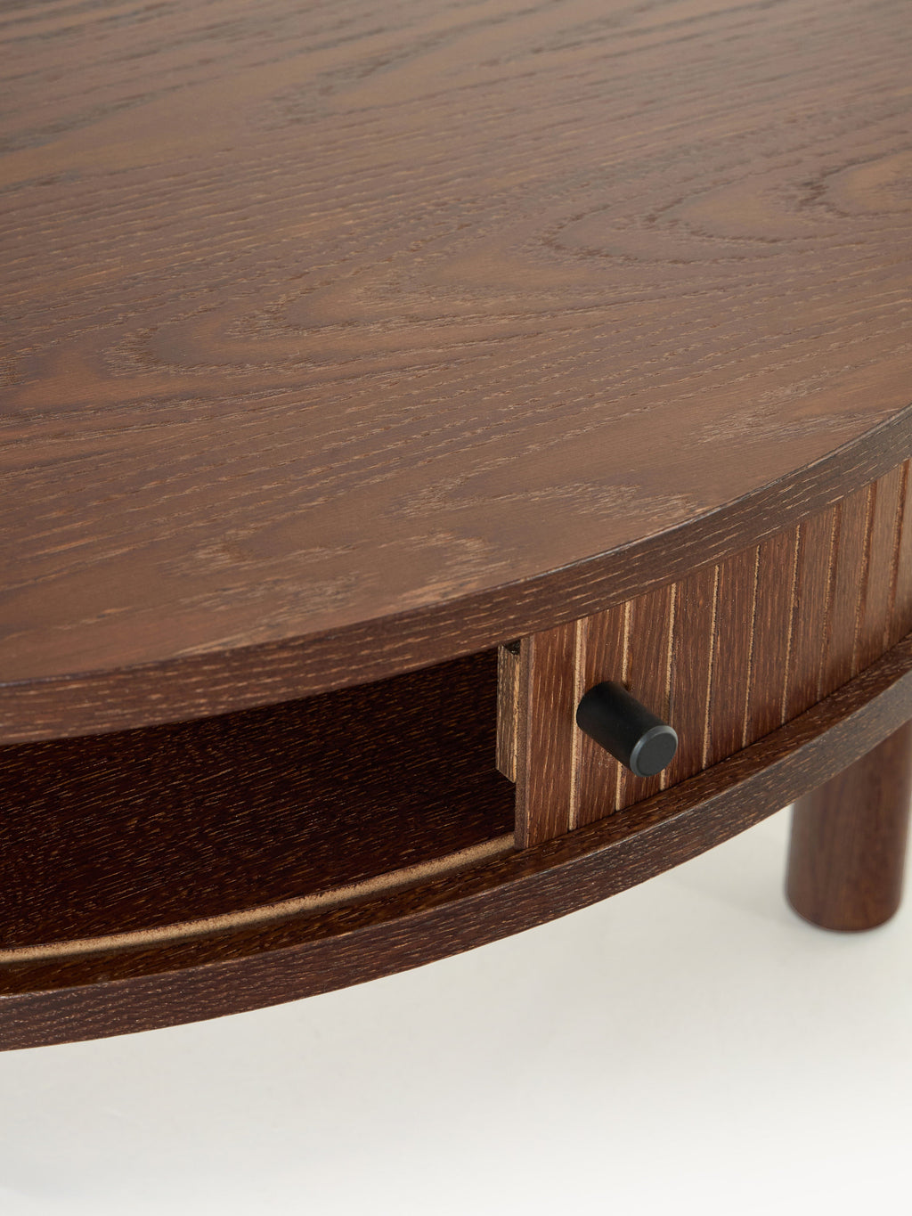 Calary Coffee Table with Fluted Front, Ø 80 cm